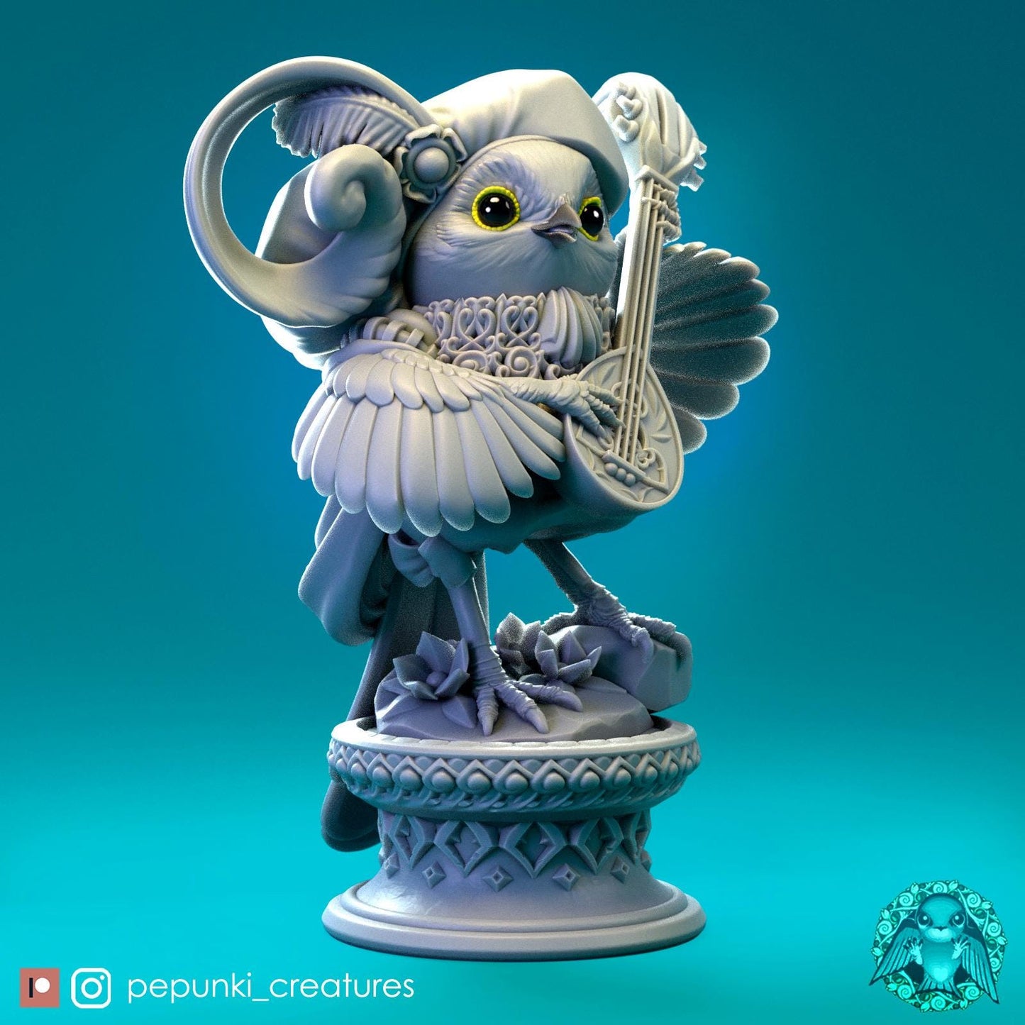Bird Bard | Tabletop Miniature | Pepunki Creatures