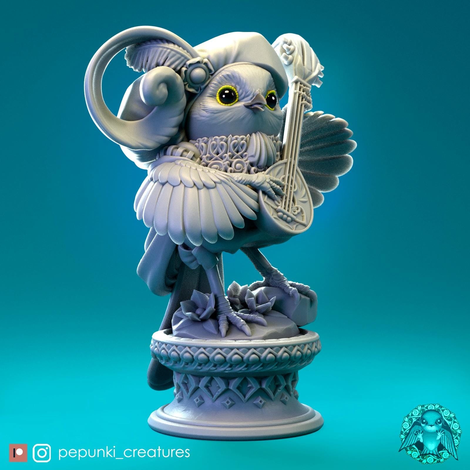Bird Bard | Tabletop Miniature | Pepunki Creatures