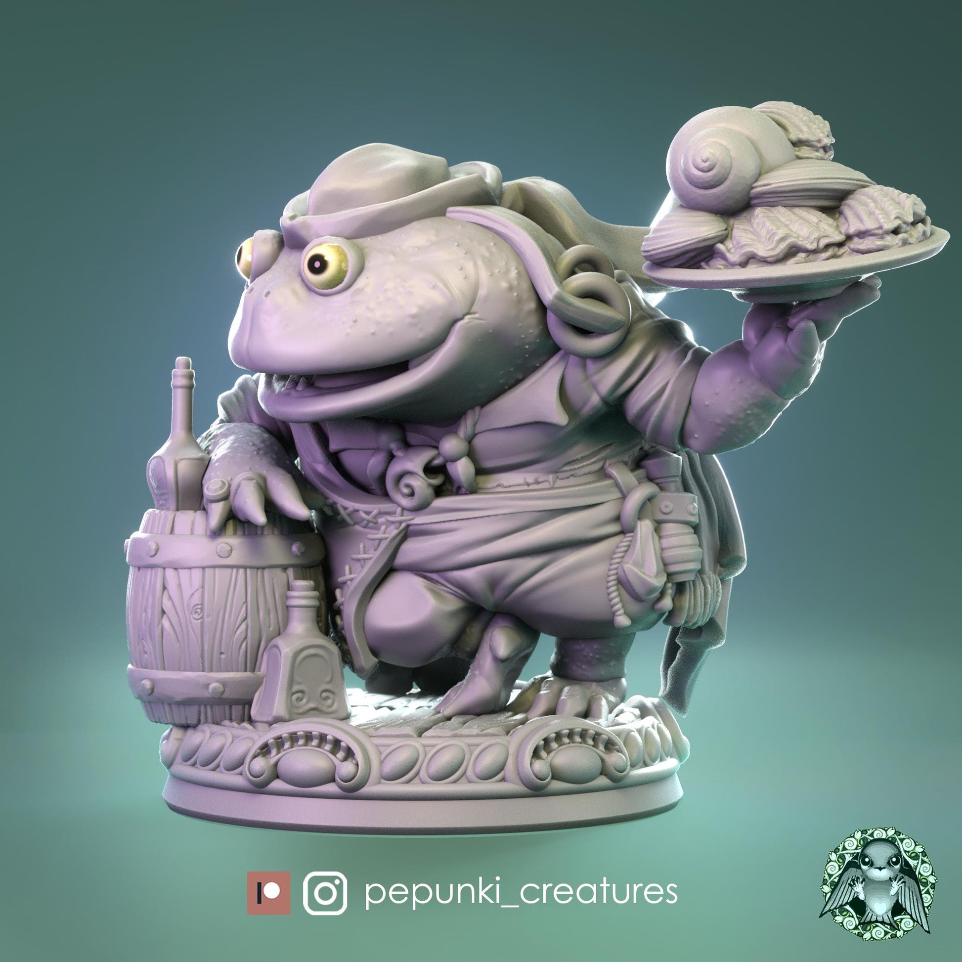 Frog Chef | Tabletop Miniature | Pepunki Creatures