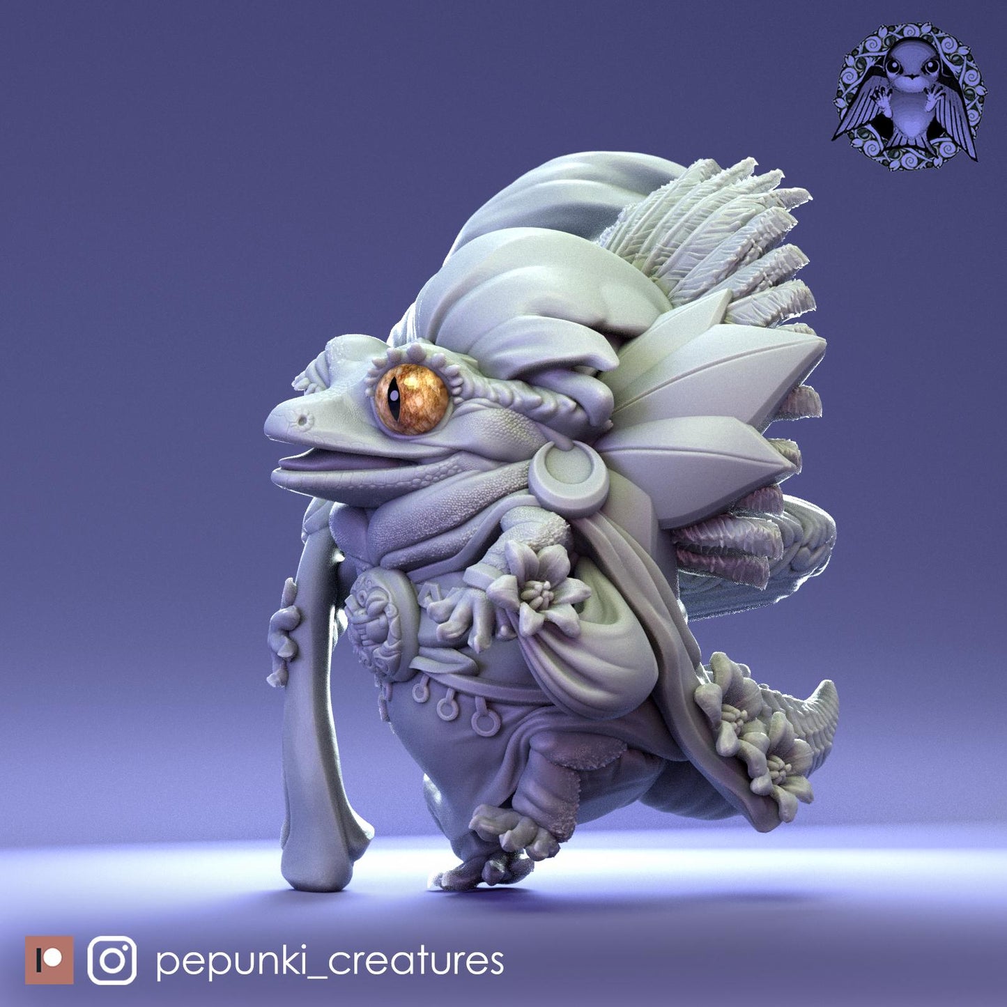 Gecko Shaman | Tabletop Miniature | Pepunki Creatures