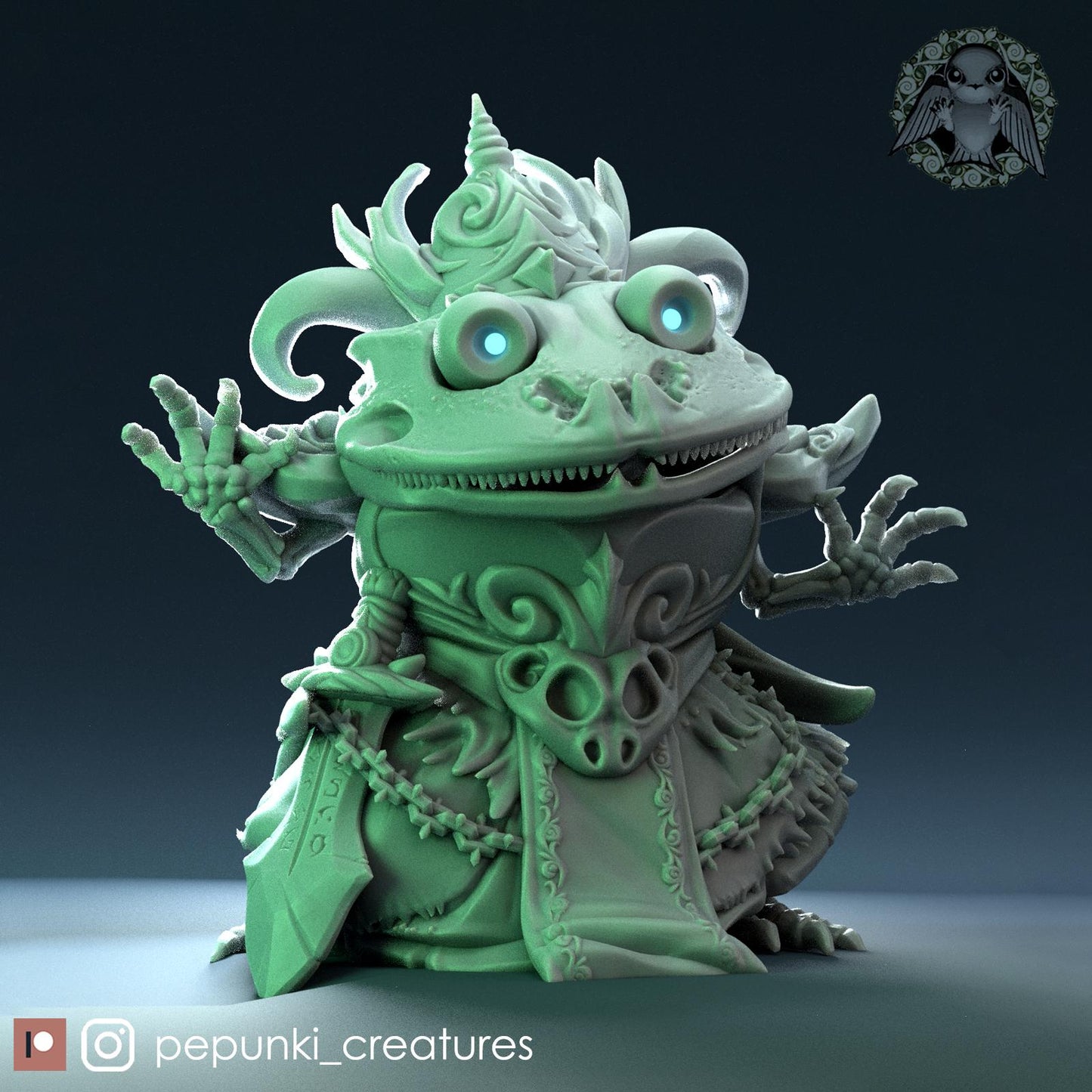 Frog Lich | Tabletop Miniature | Pepunki Creatures
