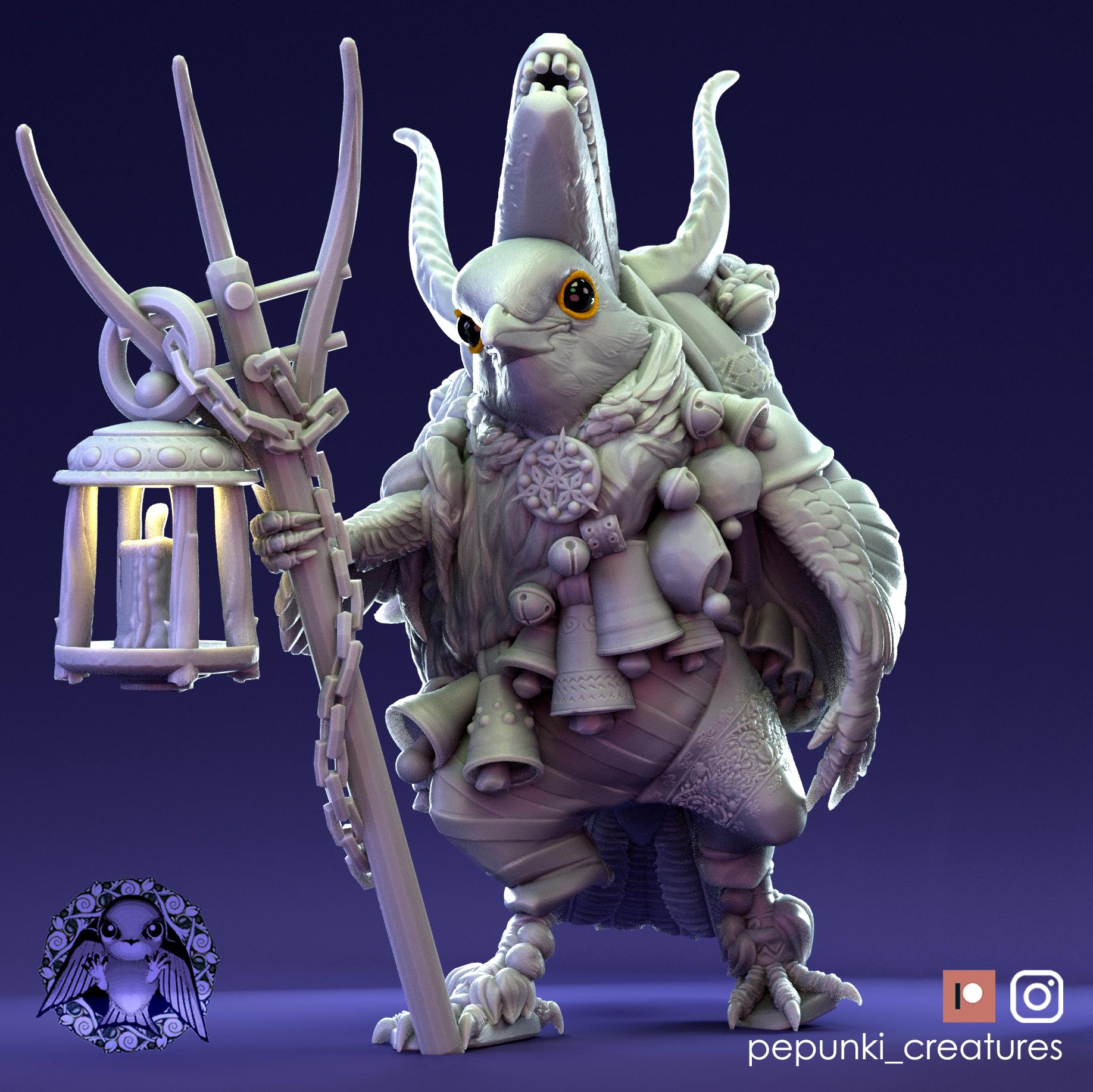 Thrush Bird | Tabletop Miniature | Pepunki Creatures