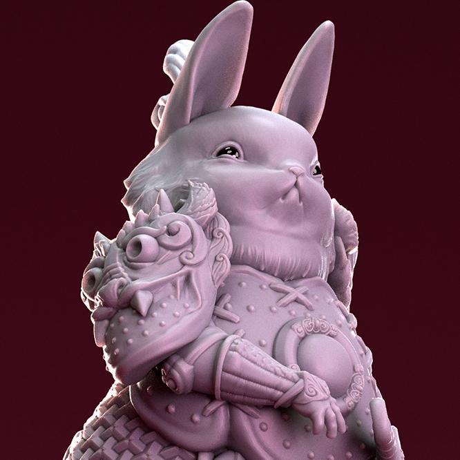 Bunny Warrior | Tabletop Miniature | Pepunki Creatures