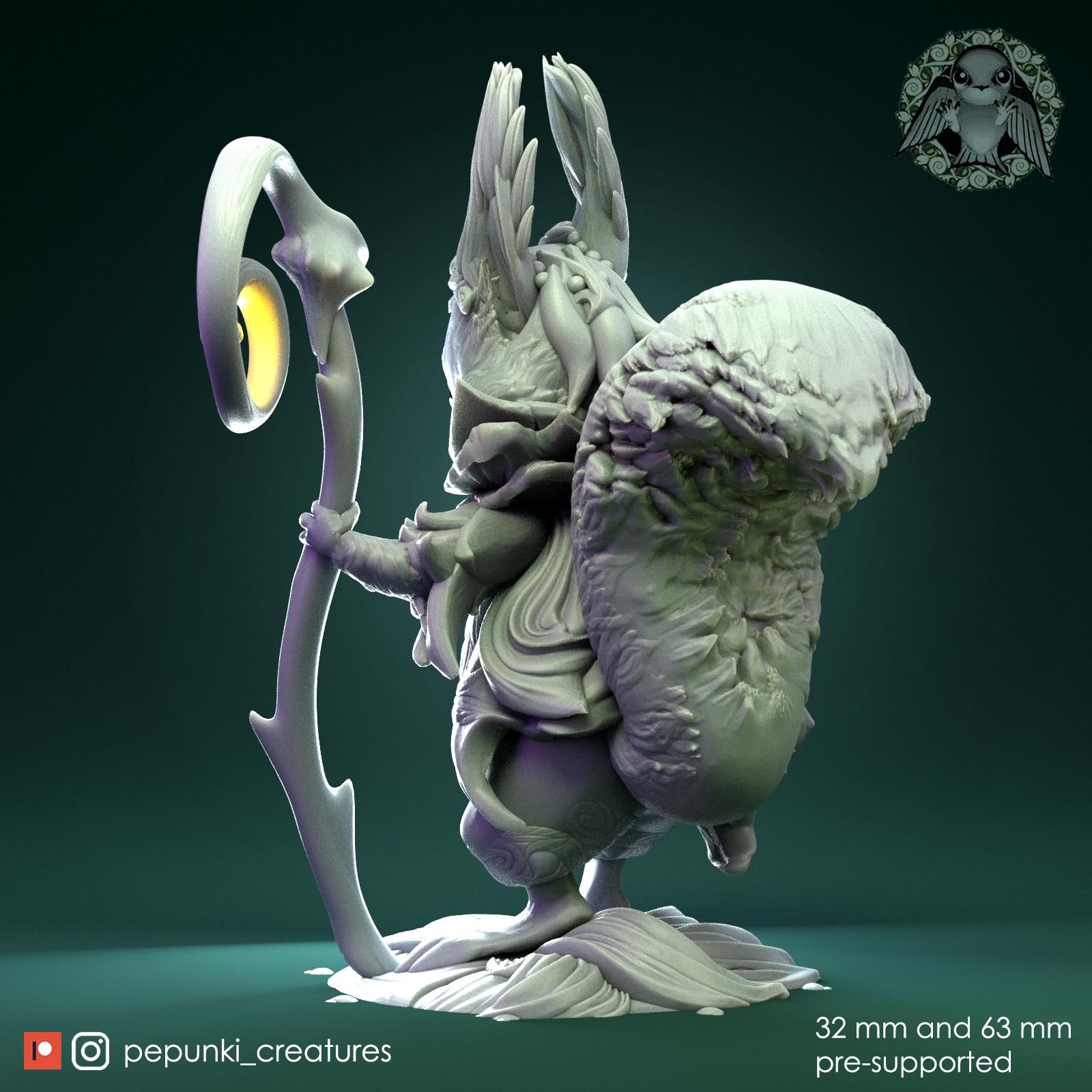 Squirrel Wizard | Tabletop Miniature | Pepunki Creatures