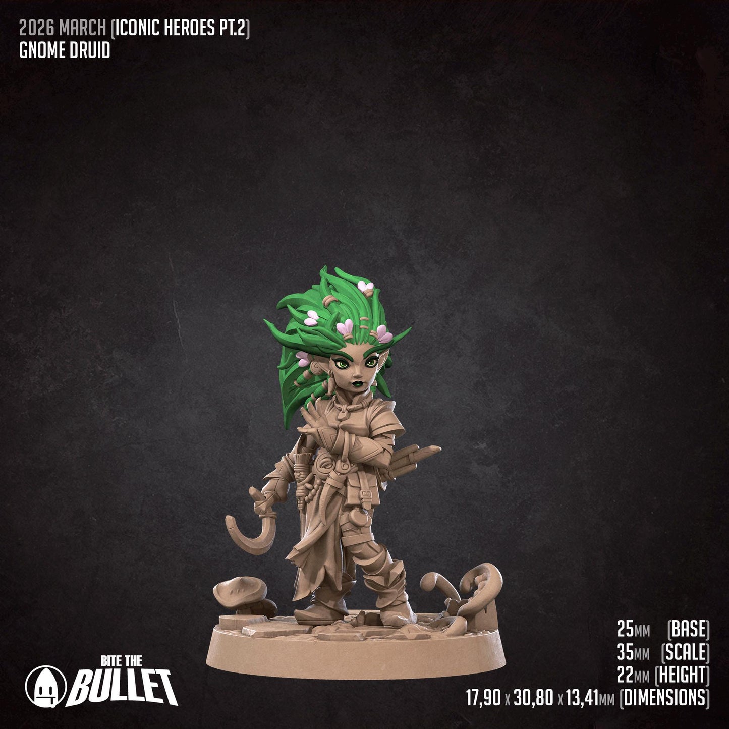 Gnome Druid Miniature | Bite the Bullet