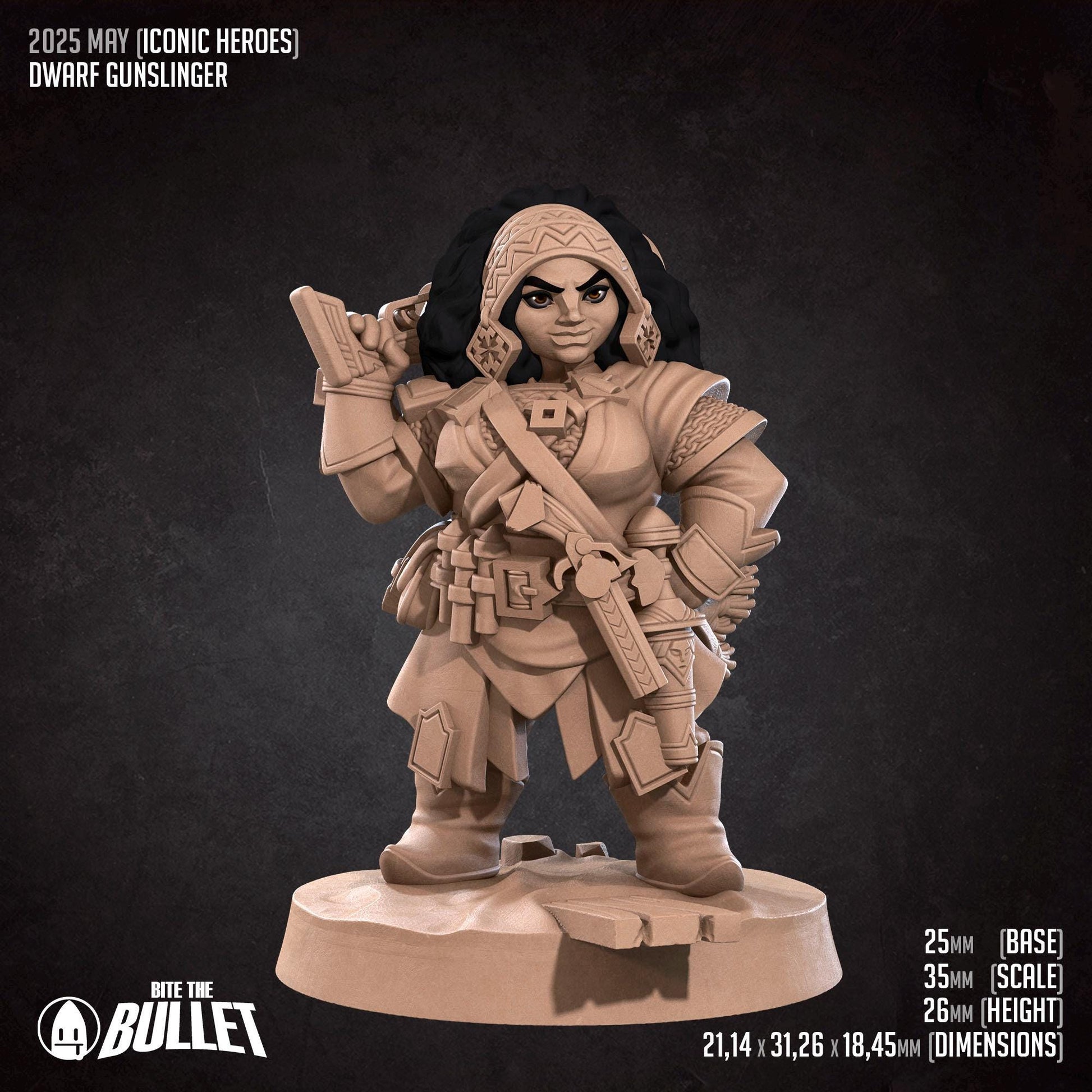 Dwarf Gunslinger Miniature | Bite the Bullet