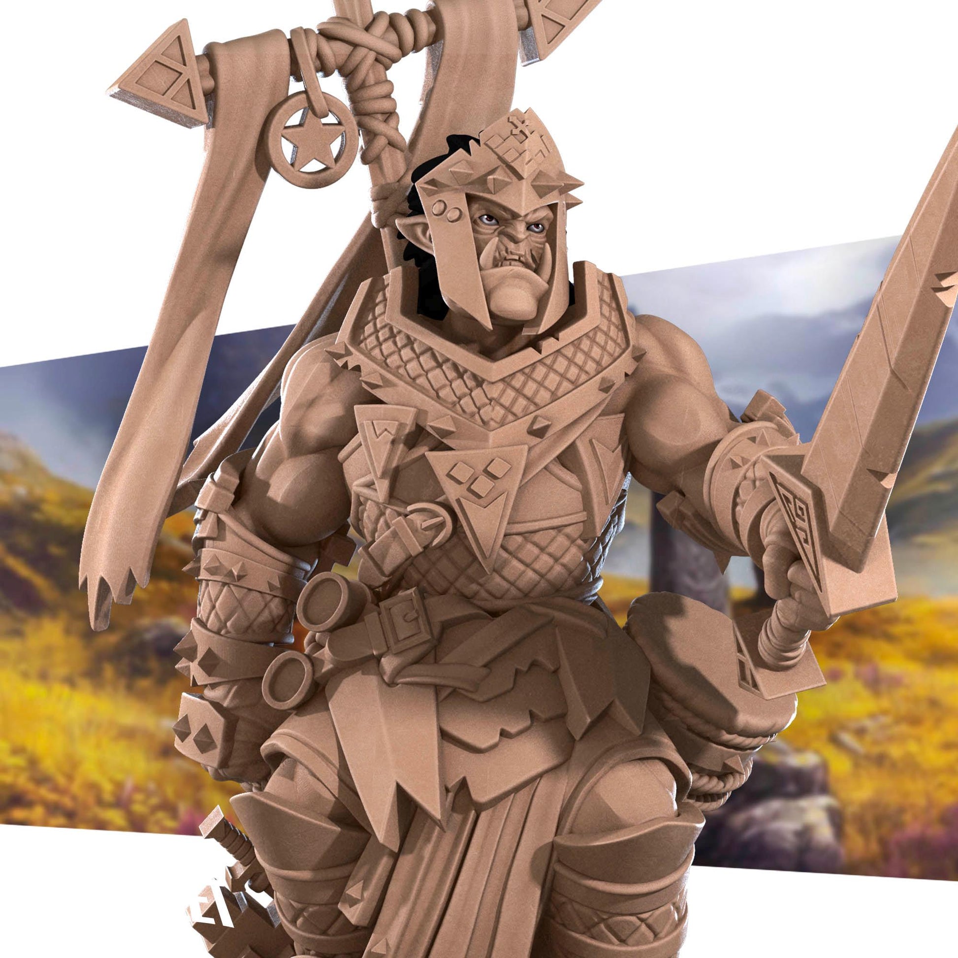 Half-Orc Warpriest Miniature | Bite the Bullet