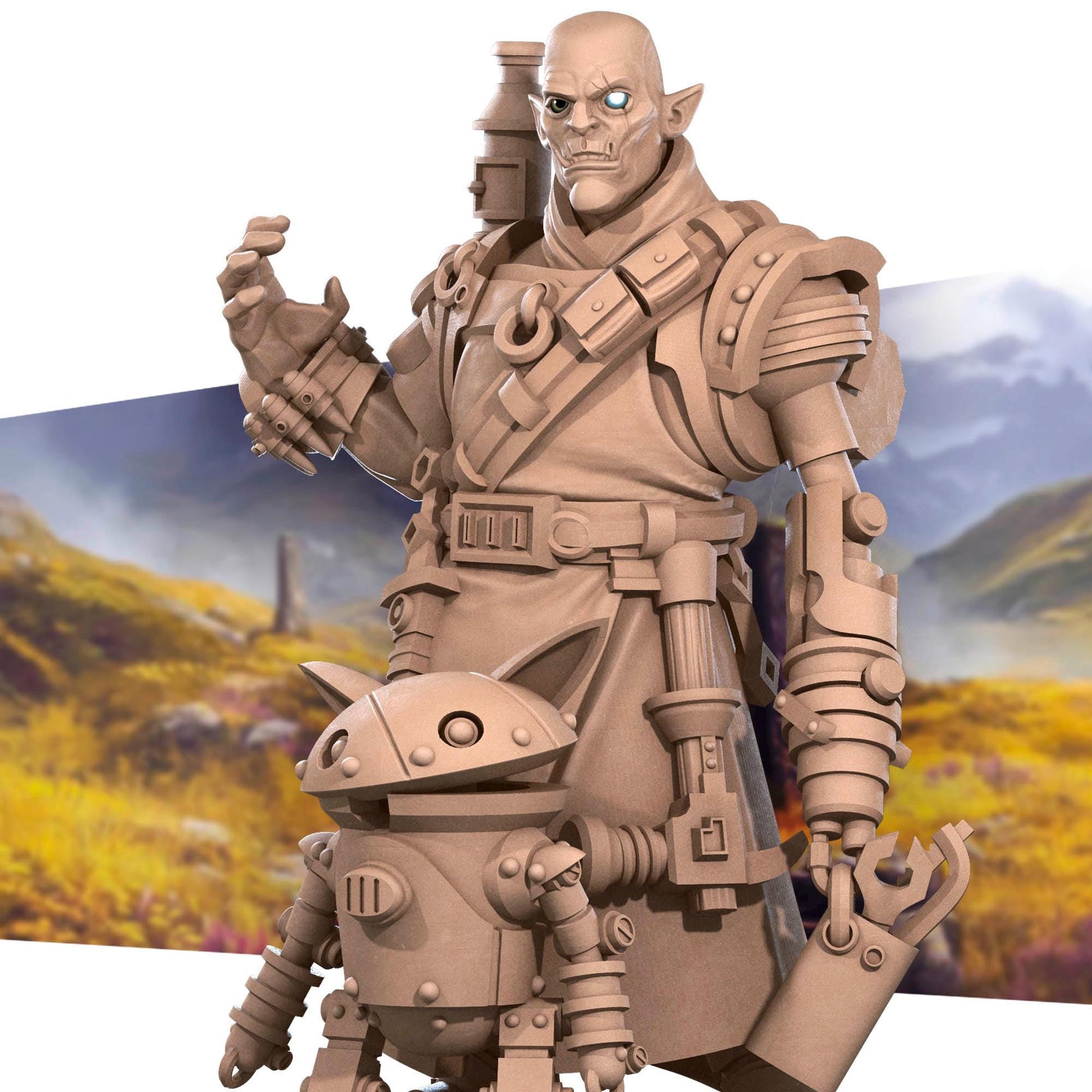 Half-Orc Inventor & Robot Miniature | Bite the Bullet