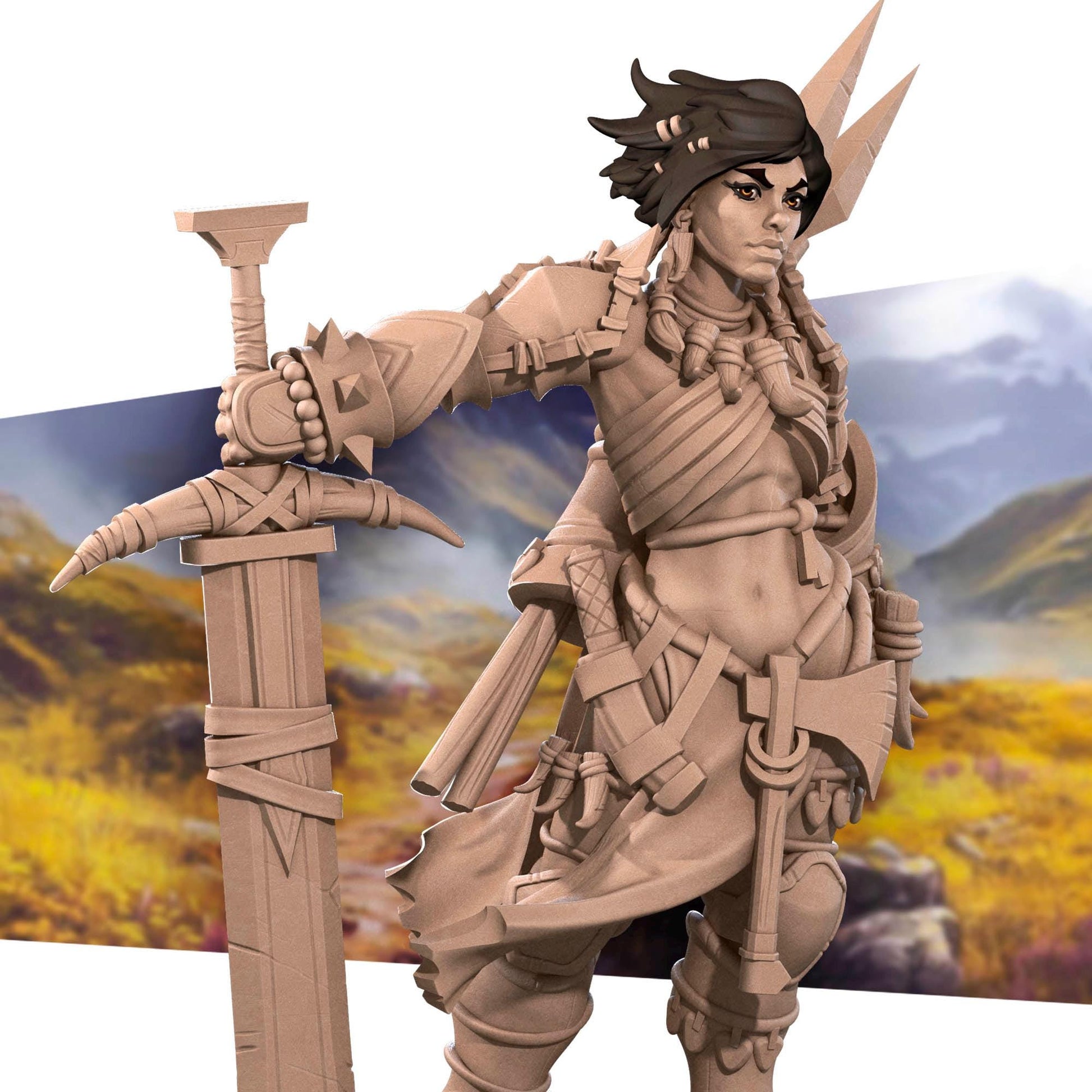 Human Barbarian Miniature | Bite the Bullet