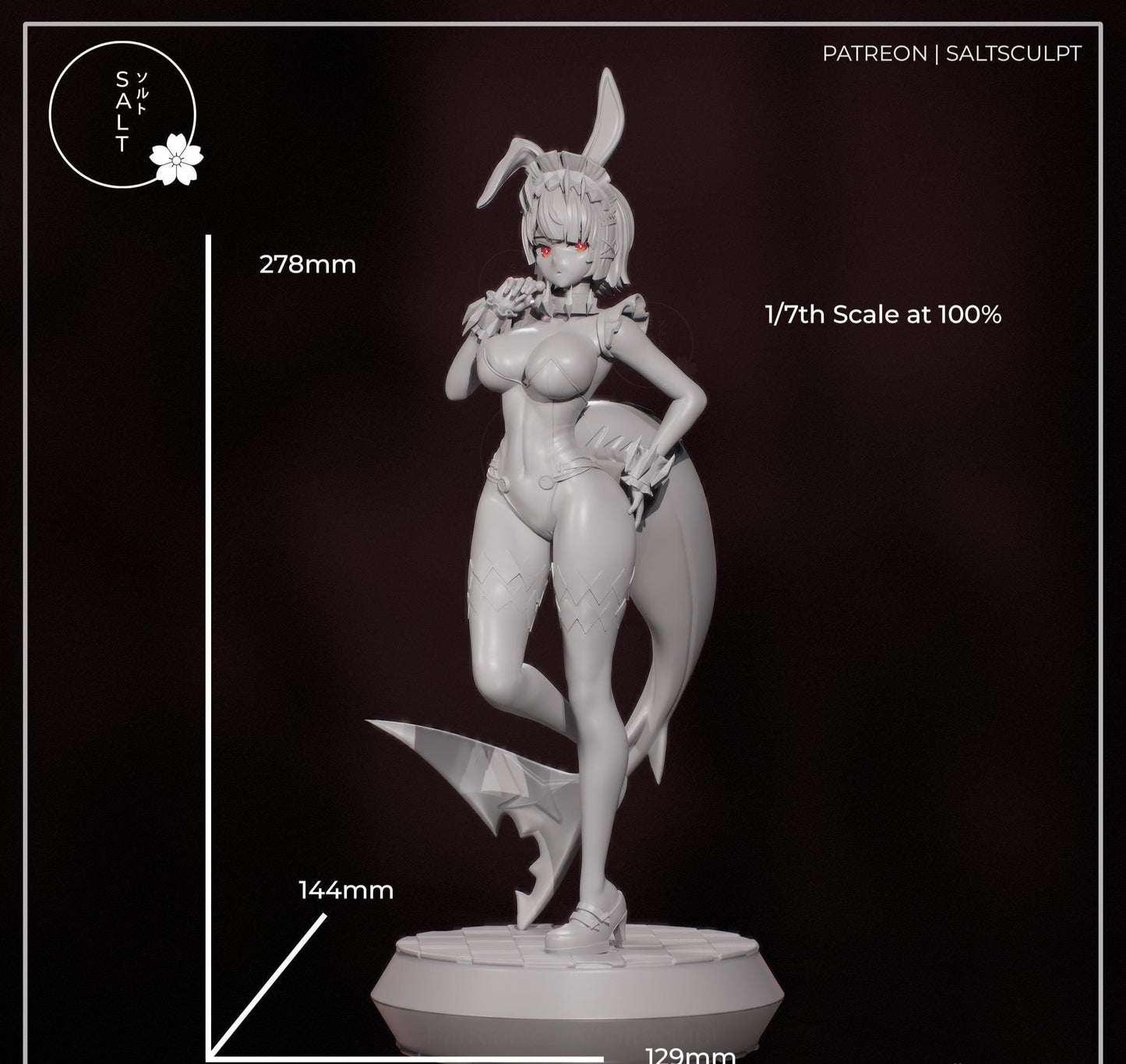 Bunny Girl Model Kit | 3D Resin Printed Figurine | Salt Sculpt