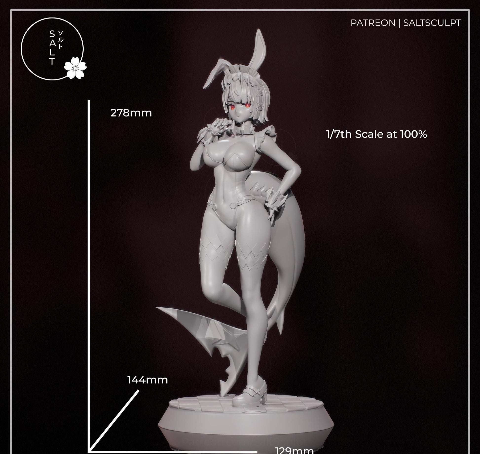 Bunny Girl Model Kit | 3D Resin Printed Figurine | Salt Sculpt
