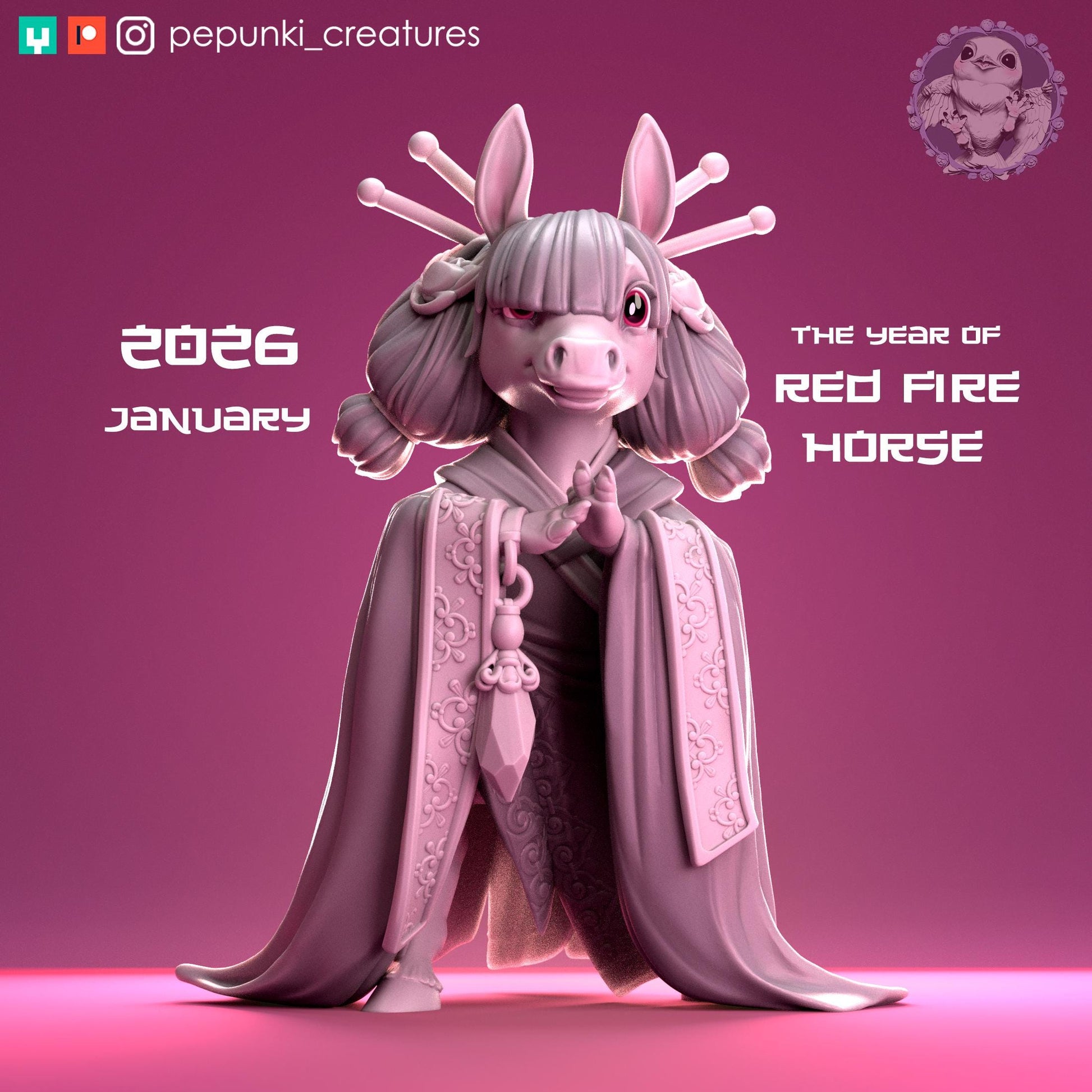 Pony Mage Princess | Tabletop Miniature | Pepunki Creatures