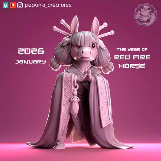 Pony Mage Princess | Tabletop Miniature | Pepunki Creatures