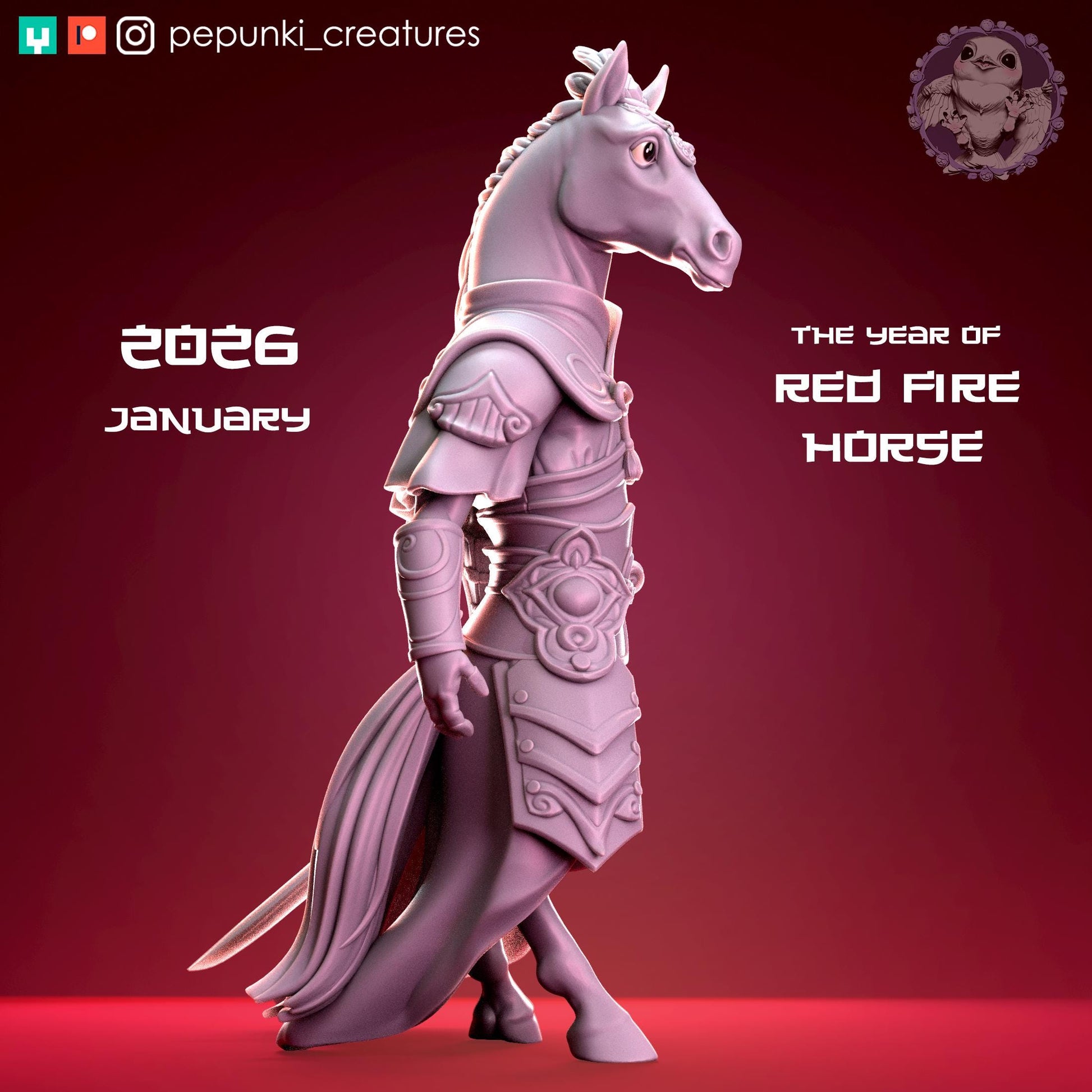 Horse Samurai | Tabletop Miniature | Pepunki Creatures