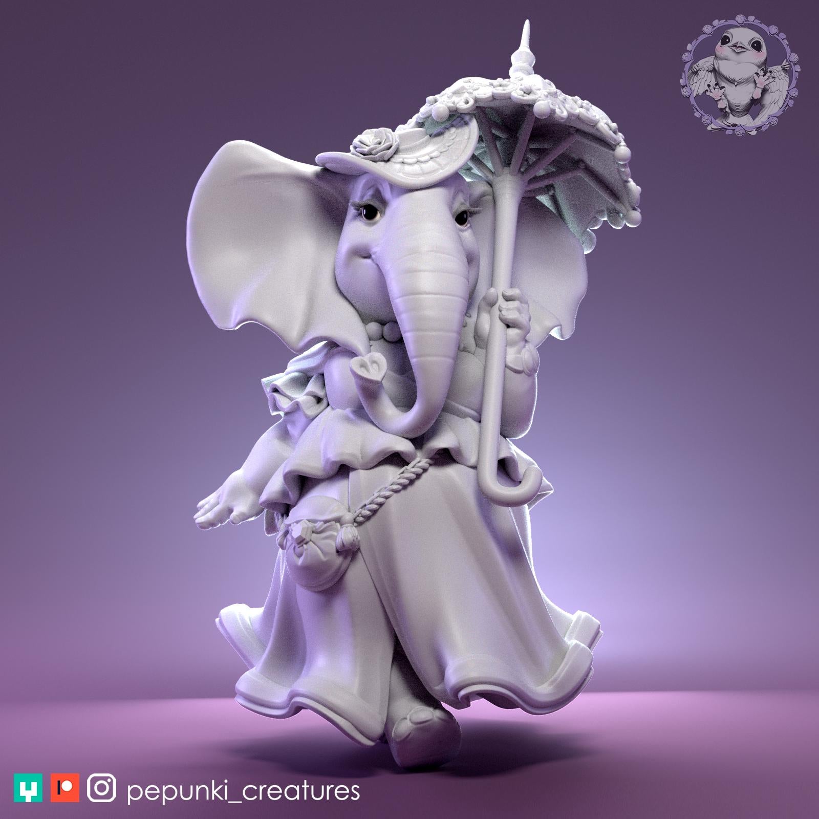 Elephant Lady | Tabletop Miniature | Pepunki Creatures