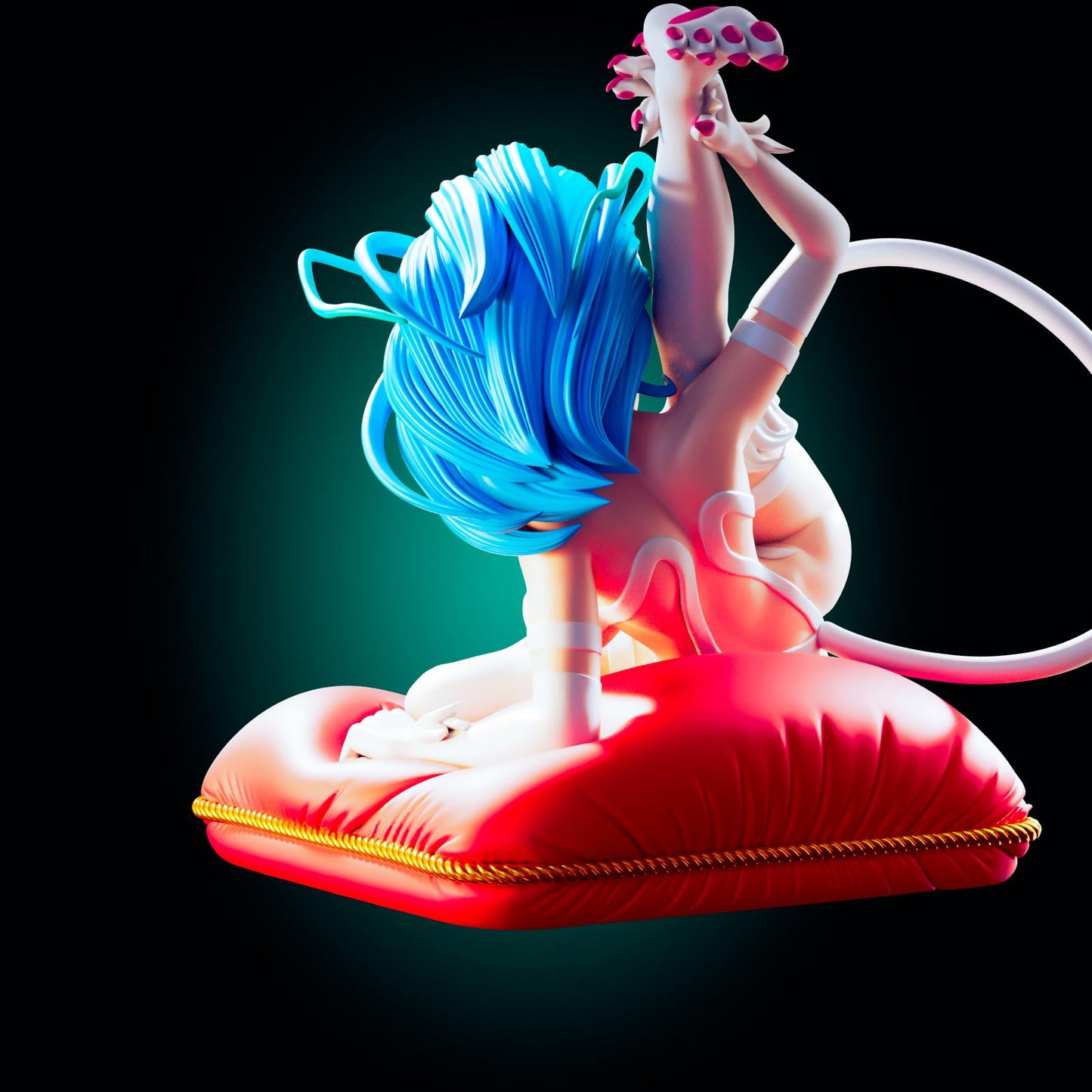 Cat Fighter Girl Model Kit | 3D Resin Printed Figurine | Officer Rhu