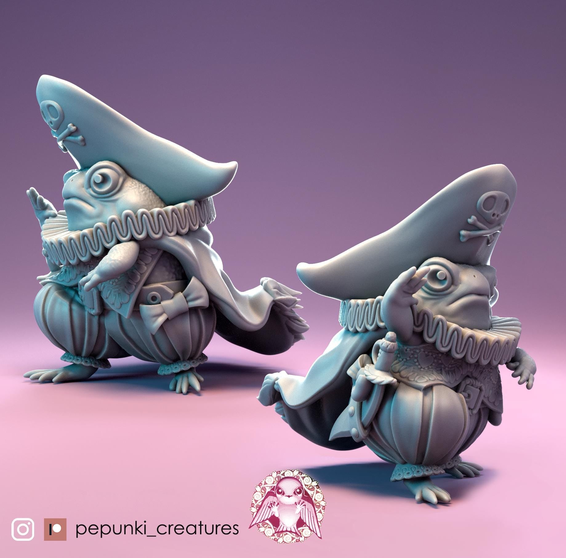 Frog Pirate Billy Quacks | Tabletop Miniature | Pepunki Creatures