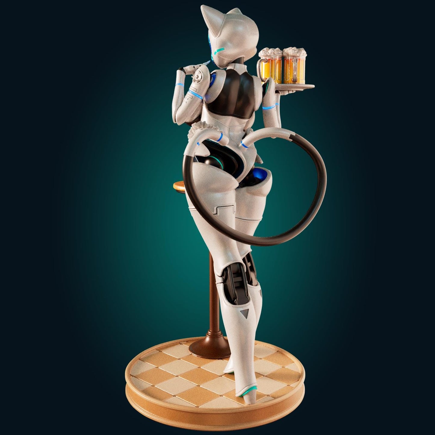 Nekobot Model Kit | 3D Resin Printed Figurine | Officer Rhu