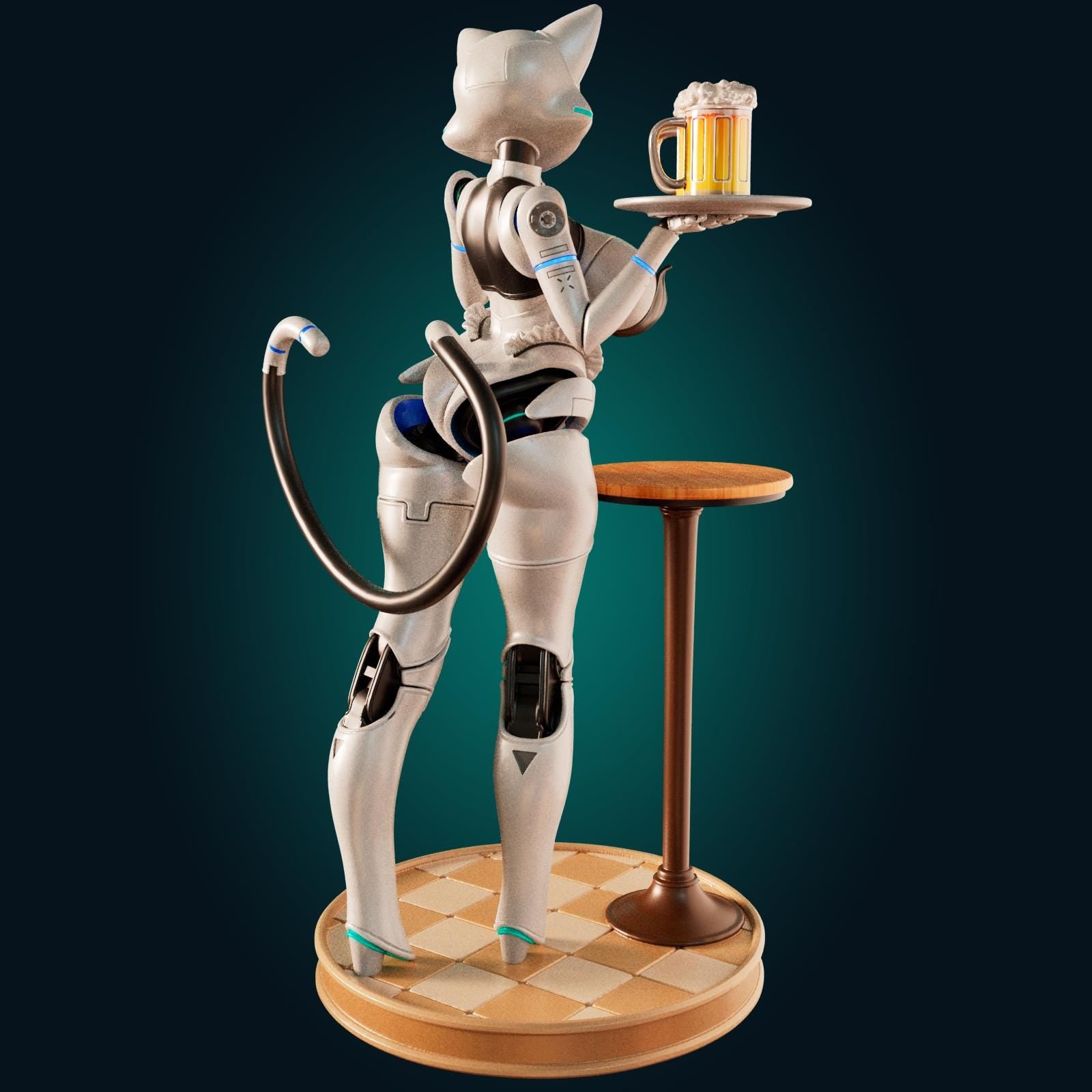 Nekobot Model Kit | 3D Resin Printed Figurine | Officer Rhu