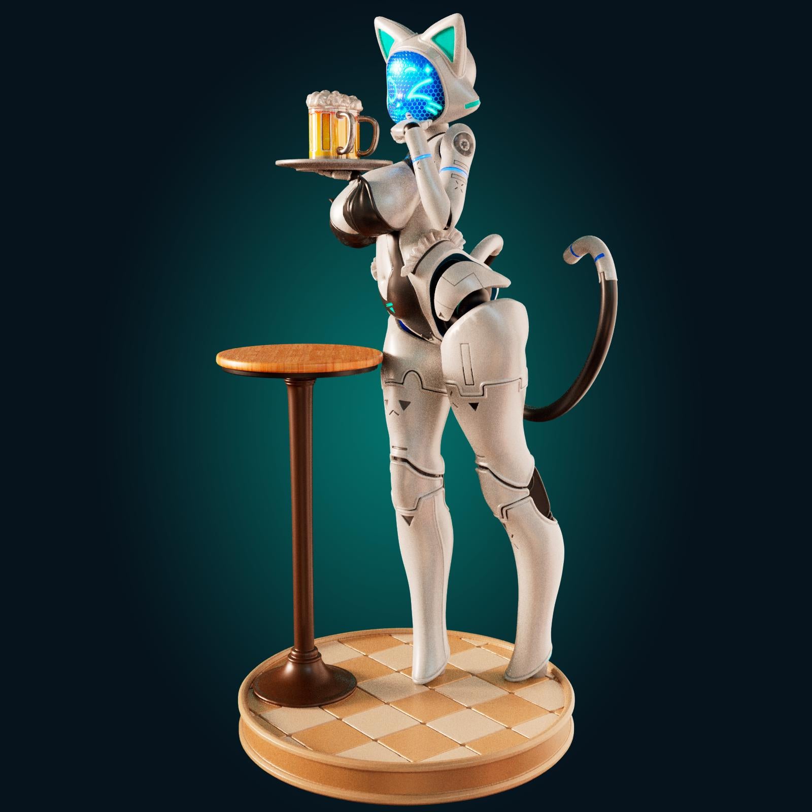 Nekobot Model Kit | 3D Resin Printed Figurine | Officer Rhu