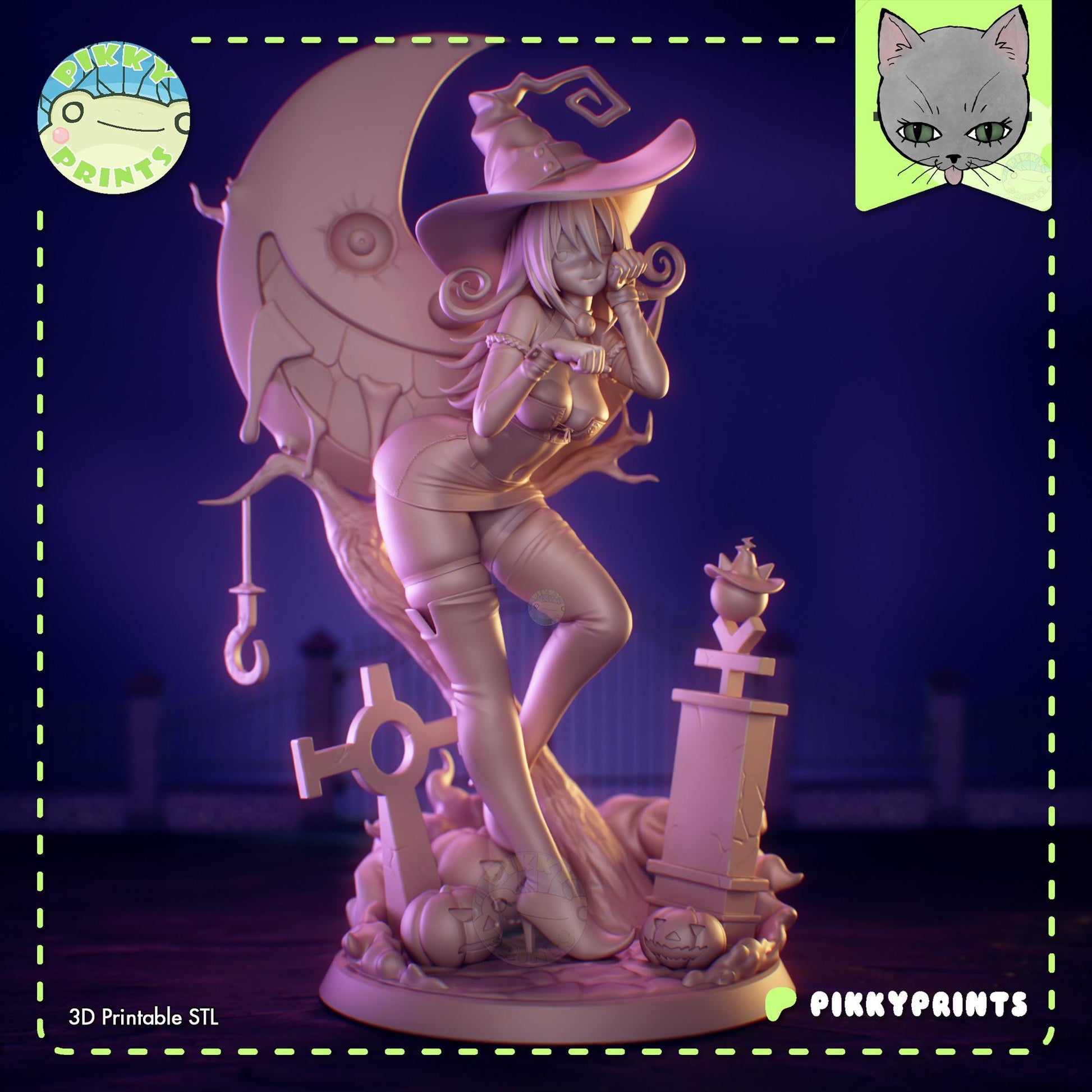 Witch Girl Model Kit | 3D Resin Printed Figurine | Pikky Prints