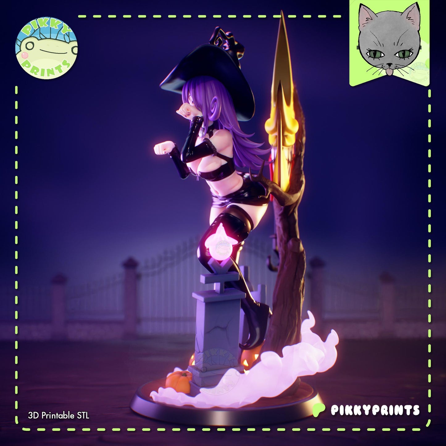 Witch Girl Model Kit | 3D Resin Printed Figurine | Pikky Prints