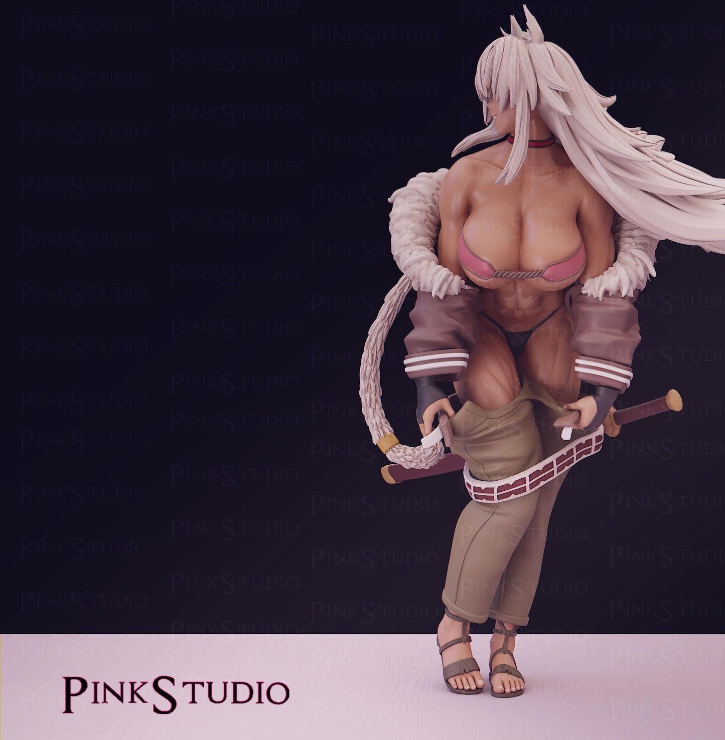 Beast Girl Model Kit | 3D Resin Printed Figurine | Pink Studio