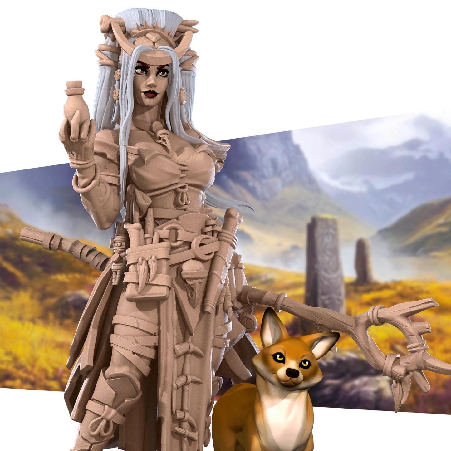 Human Witch & Fox Miniature | Bite the Bullet