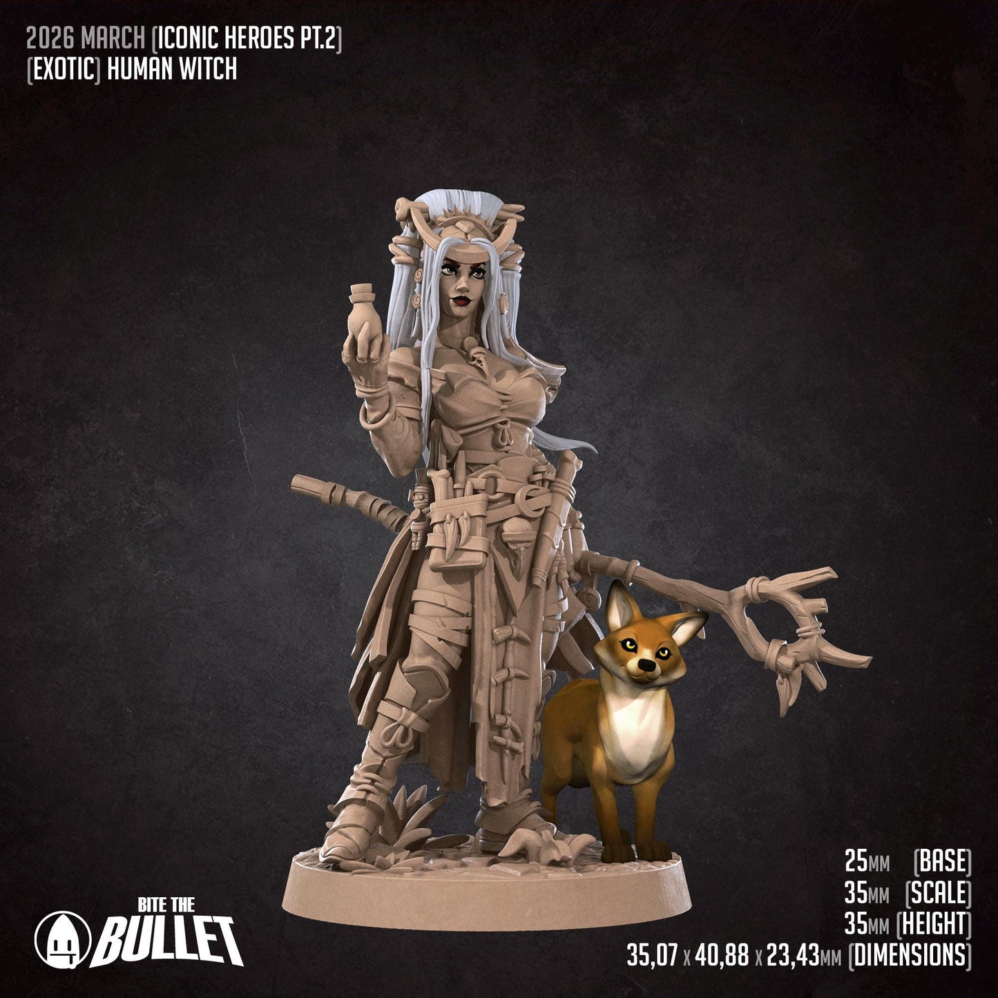 Human Witch & Fox Miniature | Bite the Bullet