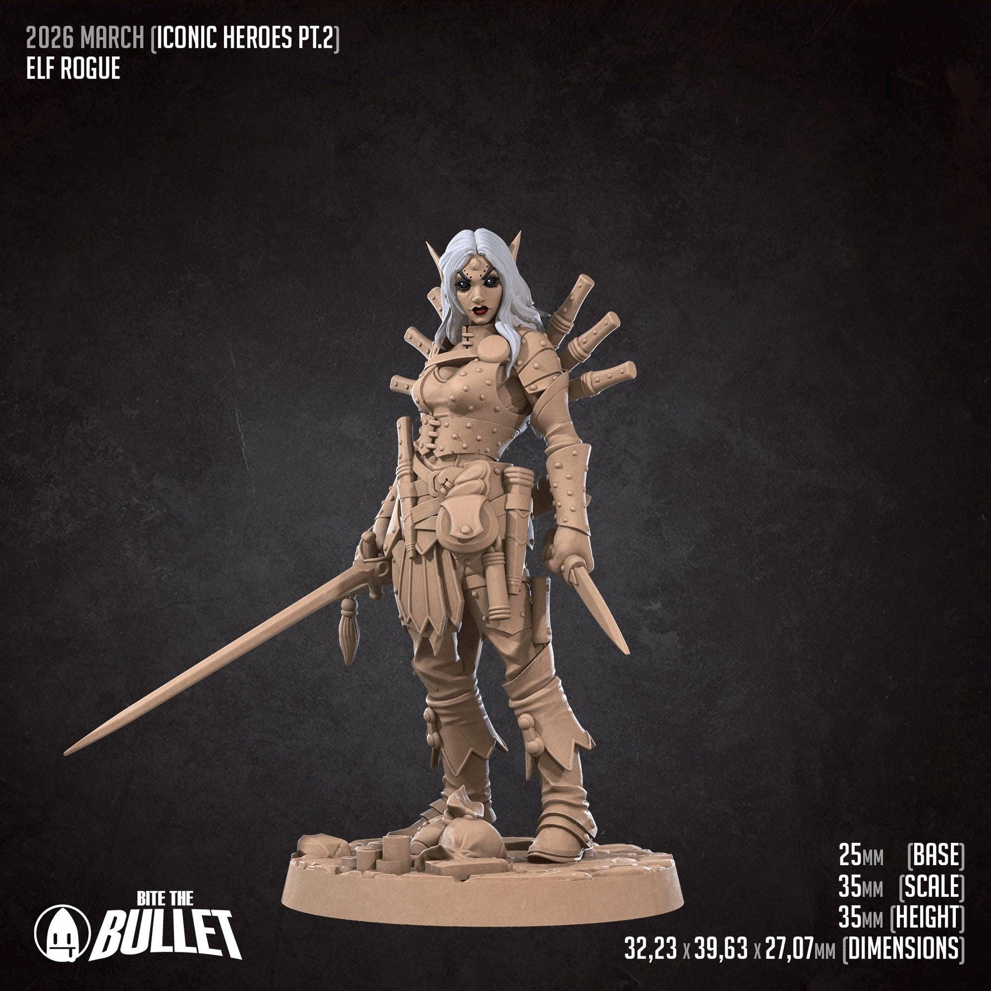 Elf Rogue Miniature | Bite the Bullet