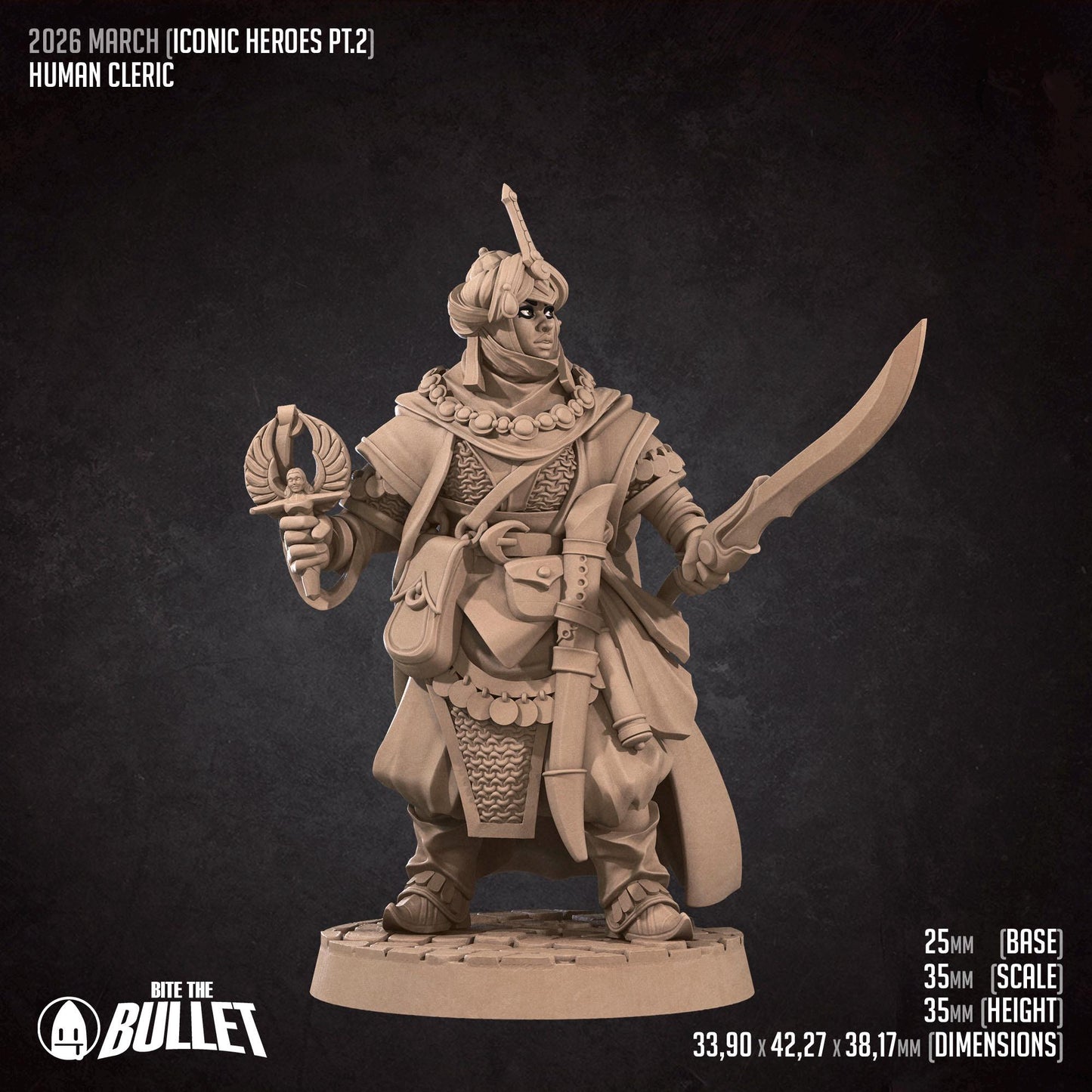 Human Cleric Miniature | Bite the Bullet