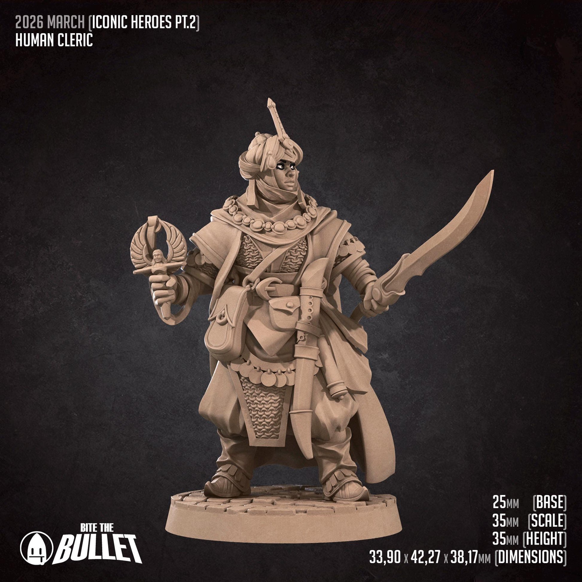 Human Cleric Miniature | Bite the Bullet