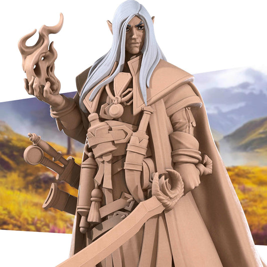 Half-Elf Mage Miniature | Bite the Bullet