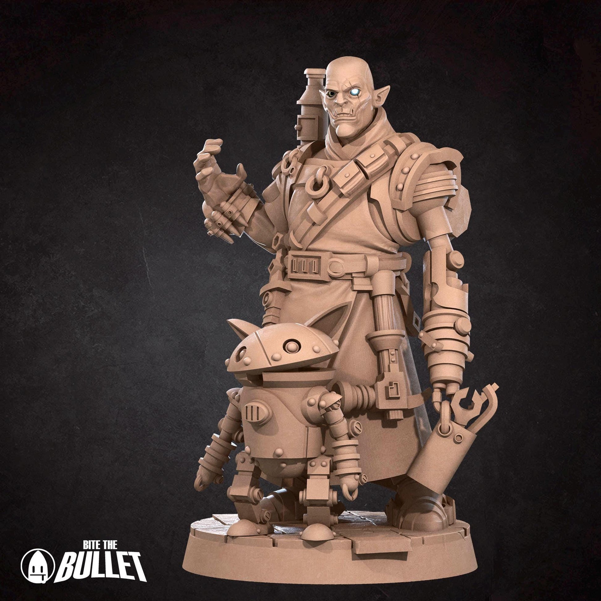Half-Orc Inventor & Robot Miniature | Bite the Bullet