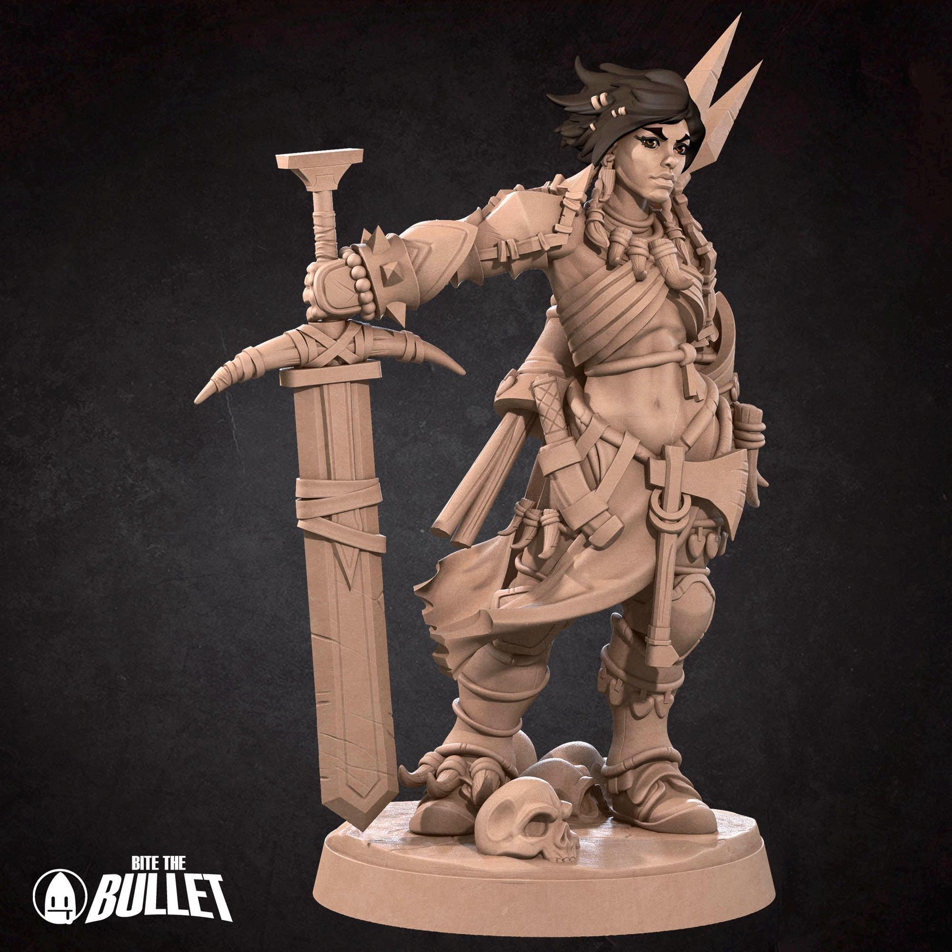 Human Barbarian Miniature | Bite the Bullet