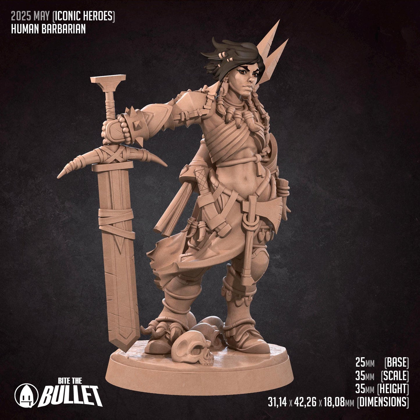 Human Barbarian Miniature | Bite the Bullet