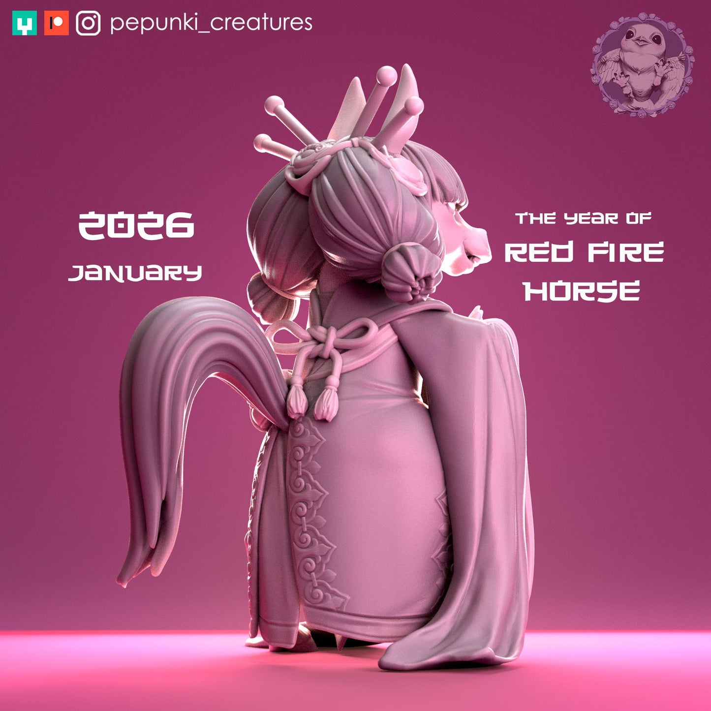 Pony Mage Princess | Tabletop Miniature | Pepunki Creatures