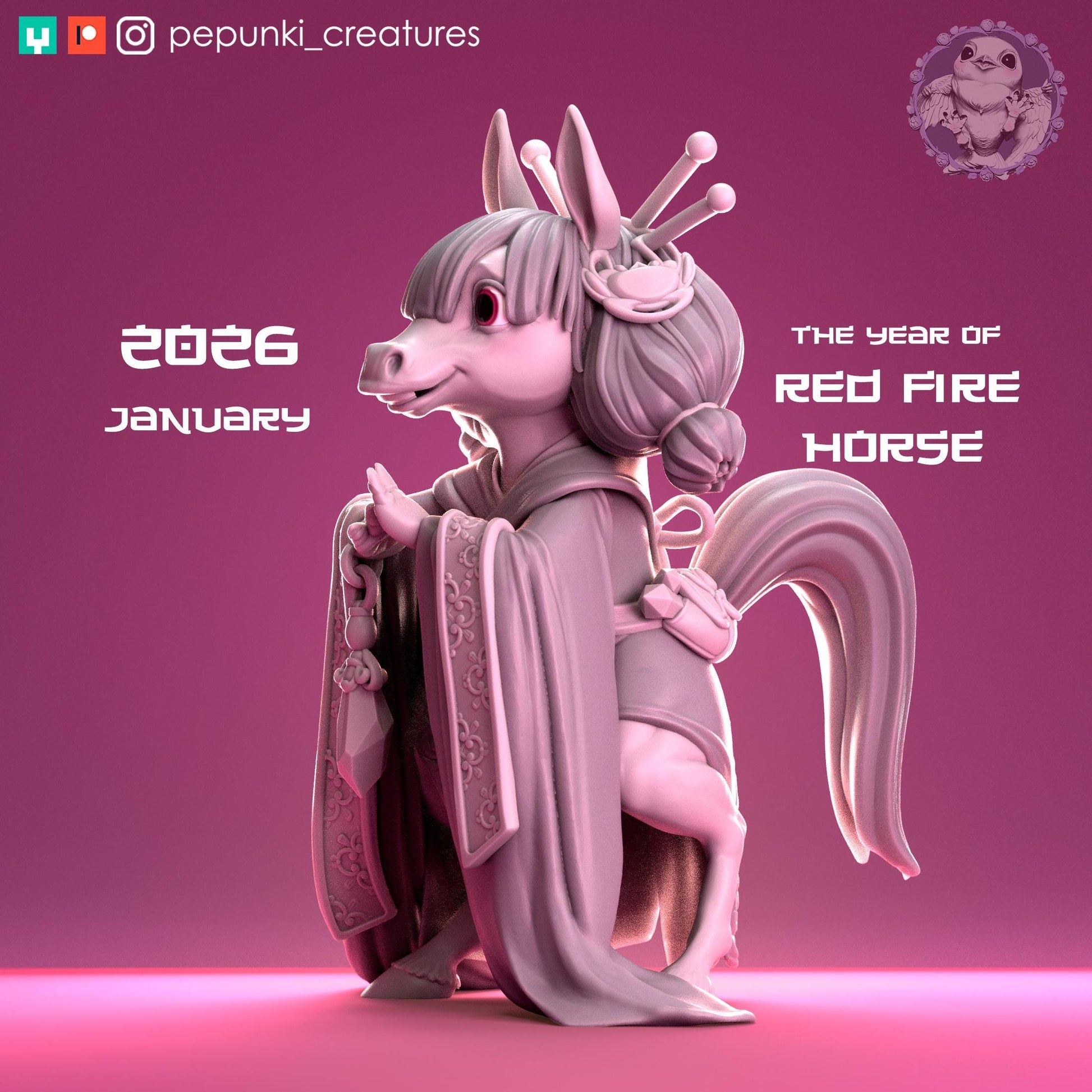Pony Mage Princess | Tabletop Miniature | Pepunki Creatures