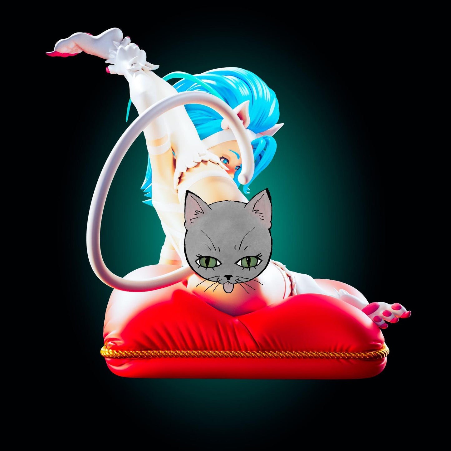 Cat Fighter Girl Model Kit | 3D Resin Printed Figurine | Officer Rhu