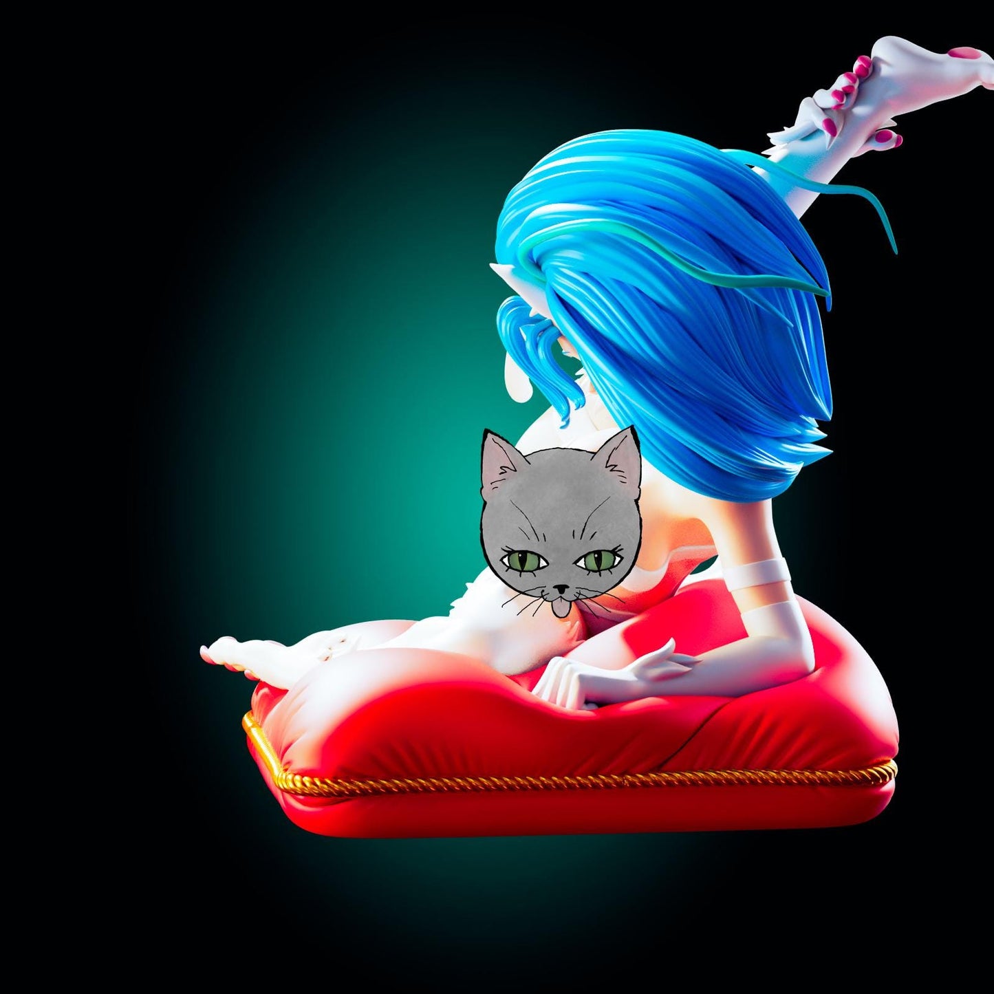 Cat Fighter Girl Model Kit | 3D Resin Printed Figurine | Officer Rhu