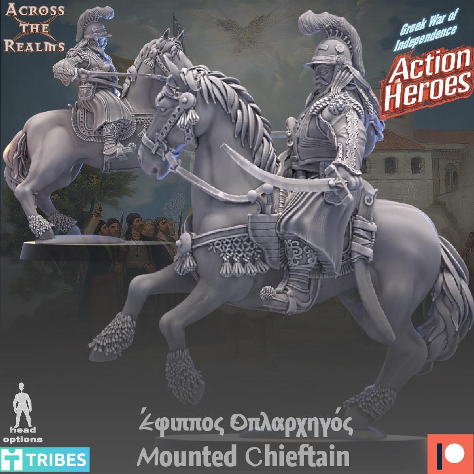 Mounted Chieftain Miniature | Across the Realms
