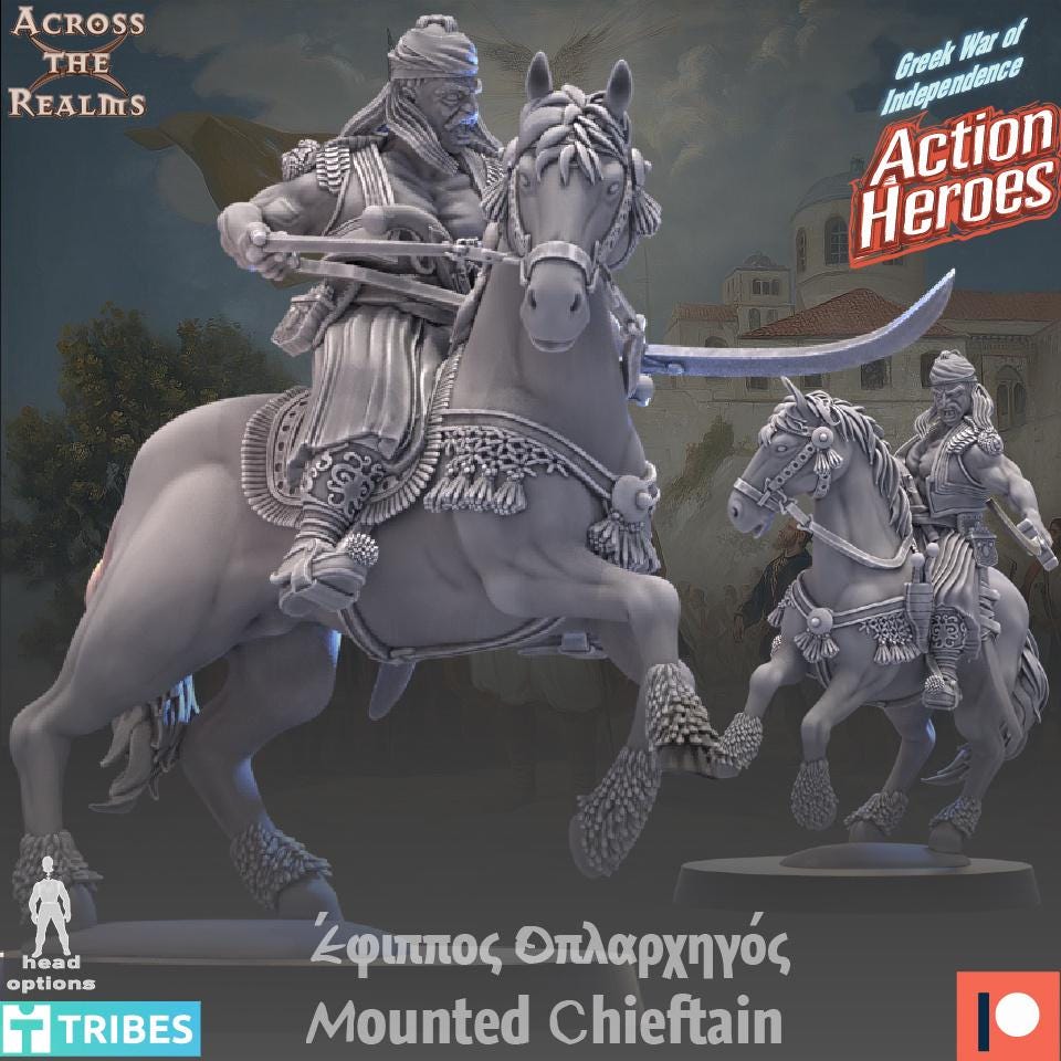 Mounted Chieftain Miniature | Across the Realms
