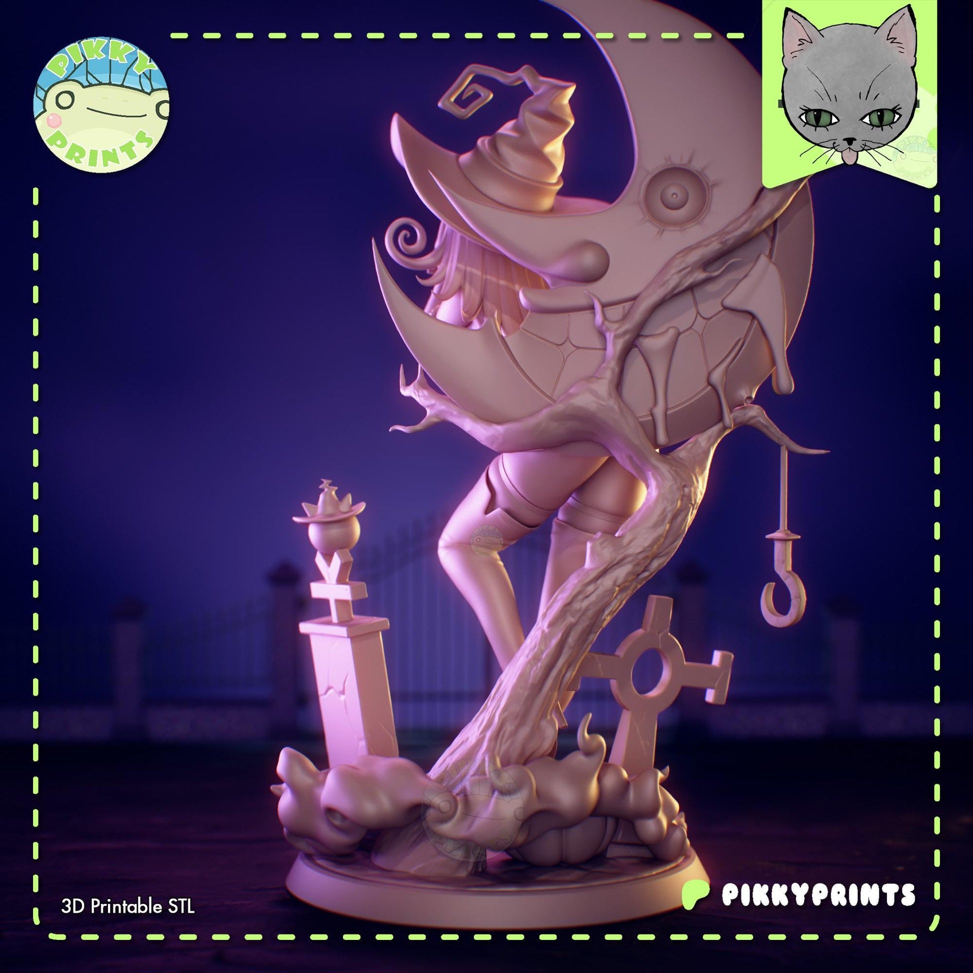Witch Girl Model Kit | 3D Resin Printed Figurine | Pikky Prints