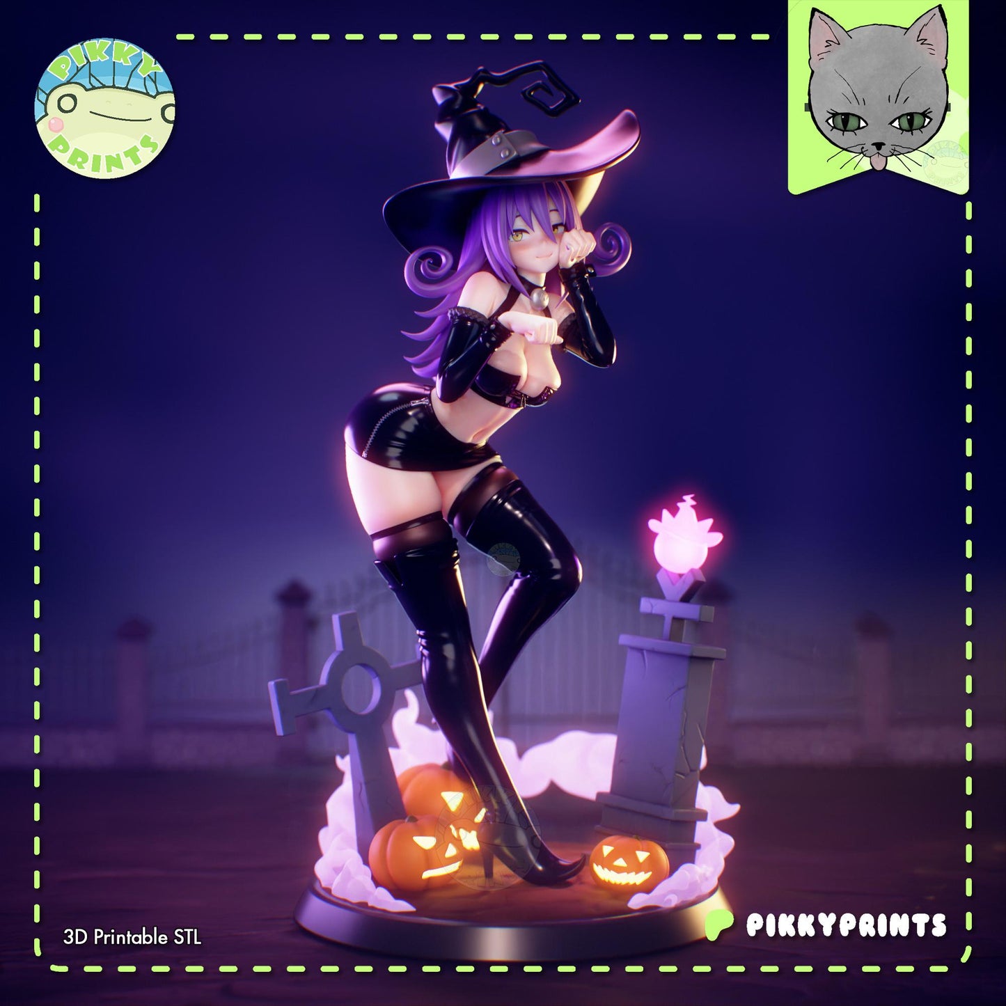 Witch Girl Model Kit | 3D Resin Printed Figurine | Pikky Prints