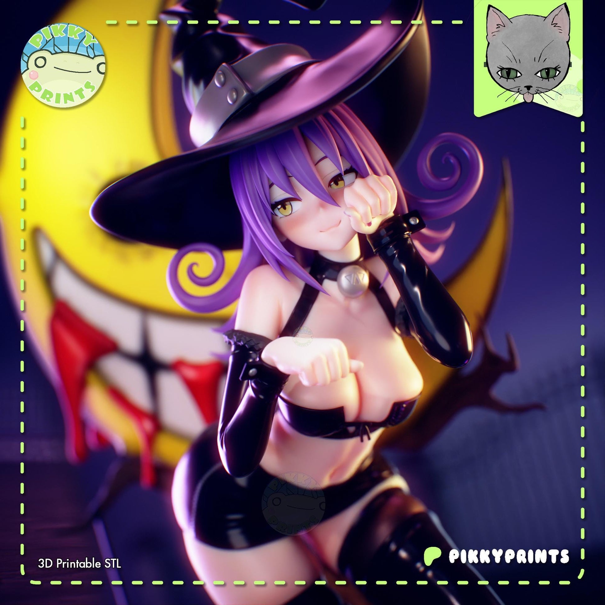 Witch Girl Model Kit | 3D Resin Printed Figurine | Pikky Prints