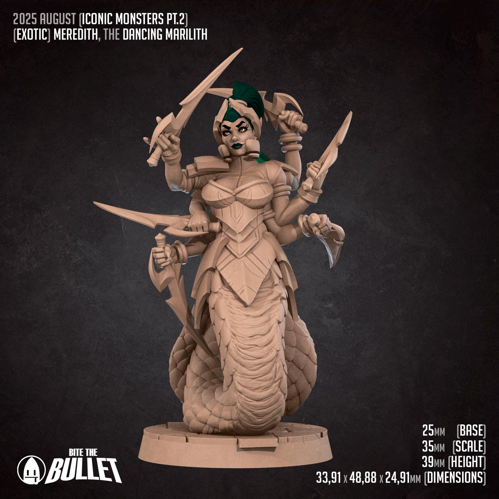 Meredith, the Dancing Marilith | Bite the Bullet Miniatures