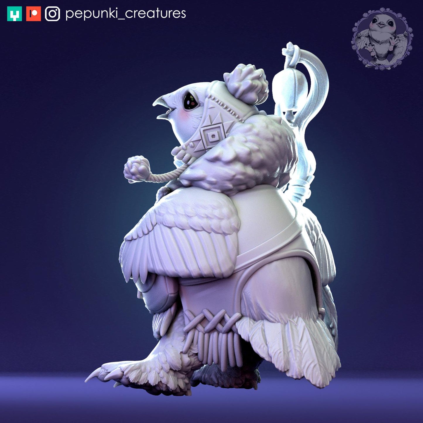 Willow Ptarmigan | Tabletop Miniature | Pepunki Creatures