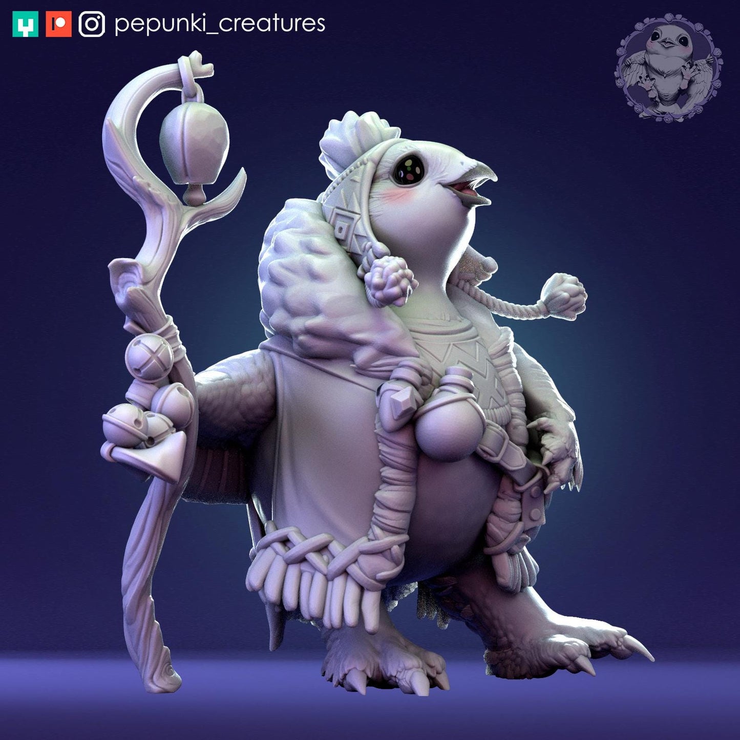 Willow Ptarmigan | Tabletop Miniature | Pepunki Creatures