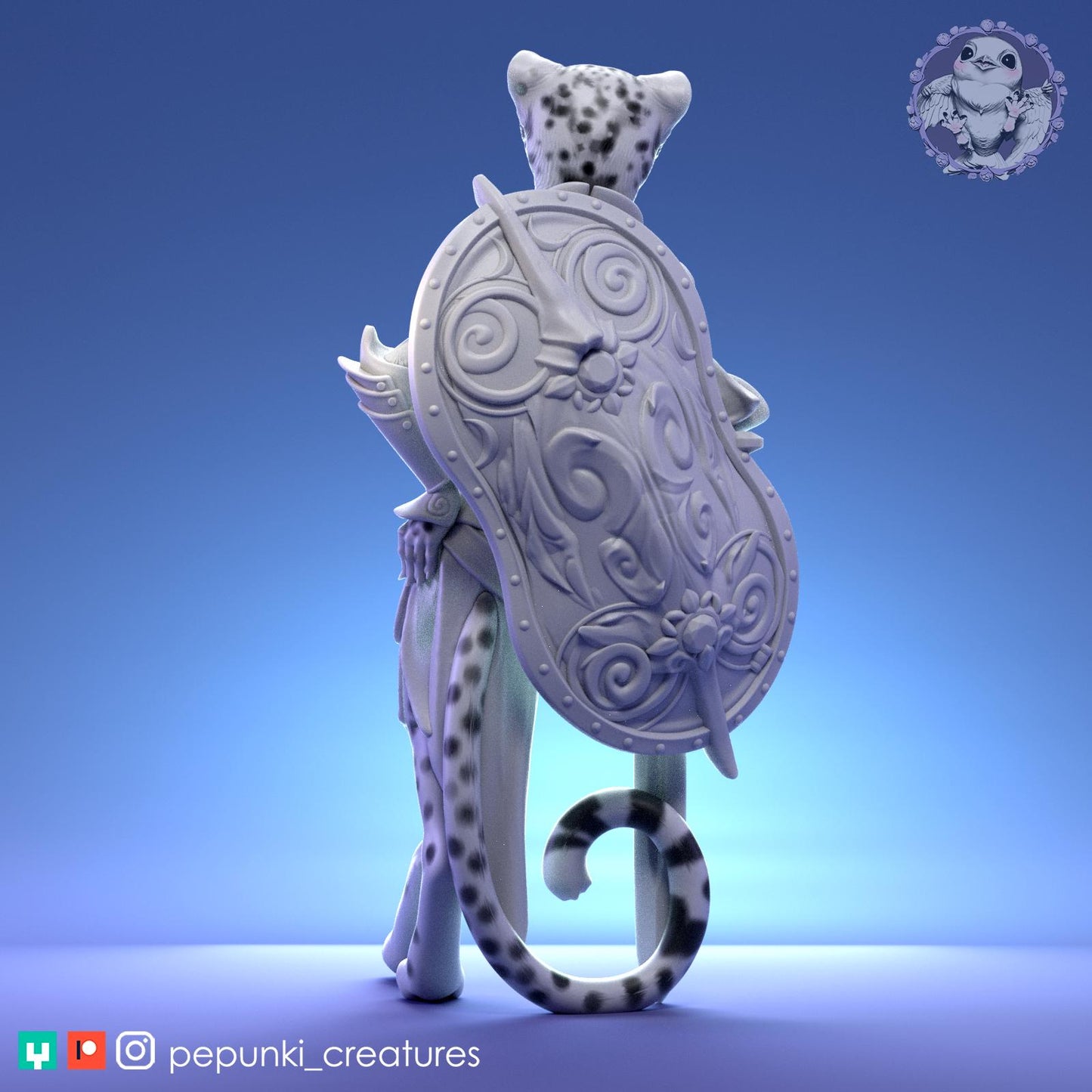 Cheetah Paladin | Tabletop Miniature | Pepunki Creatures