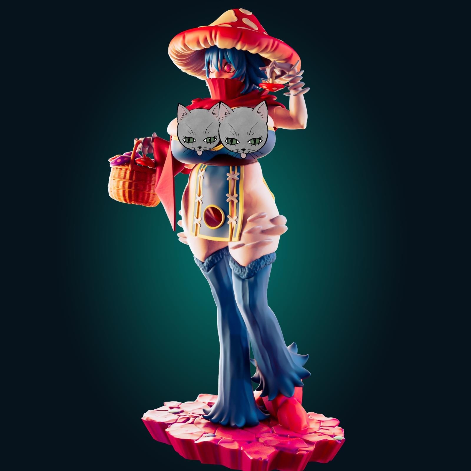 Mushroom Girl Model Kit | 3D Resin Printed Figurine | Officer Rhu